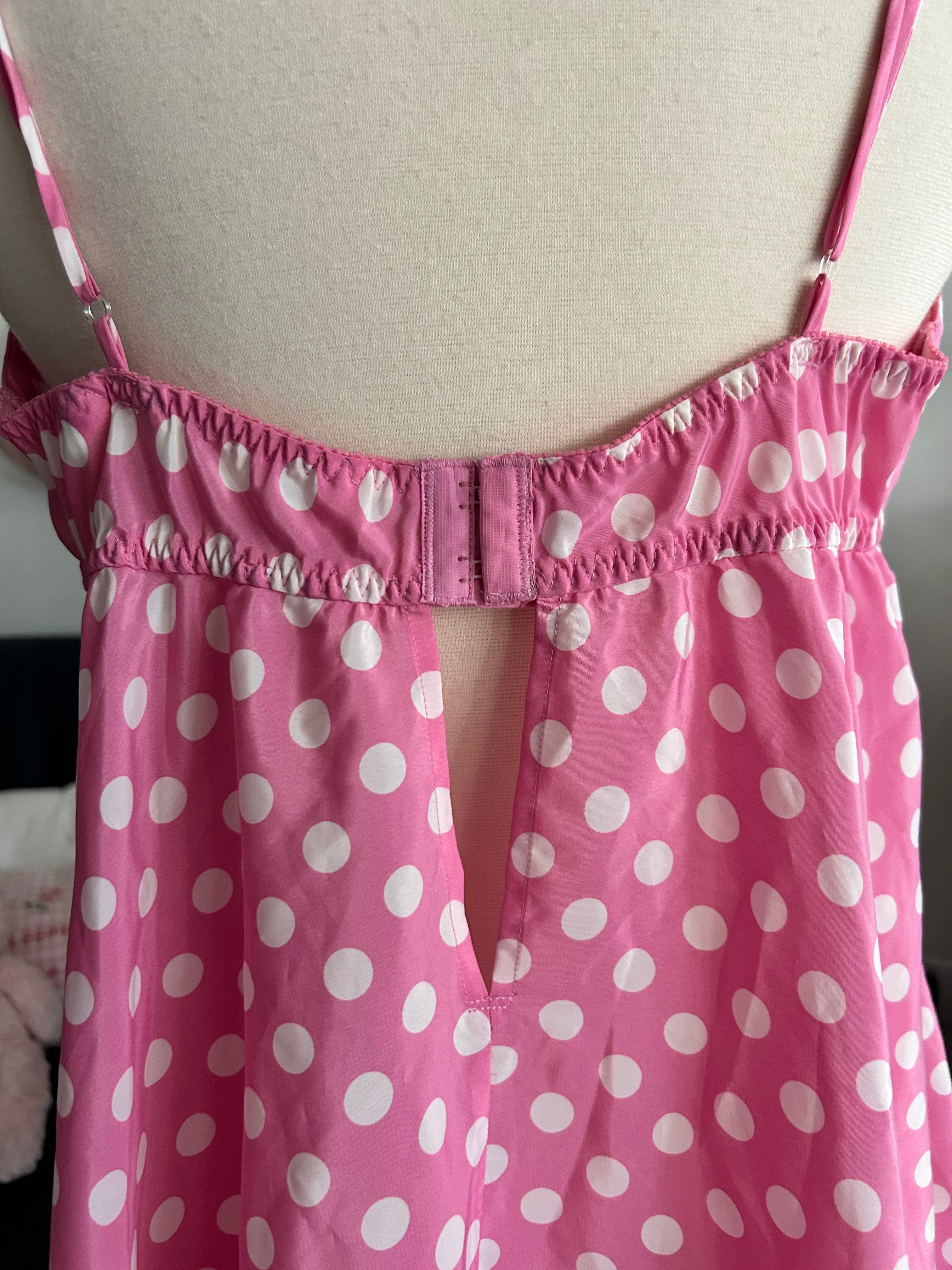 Victoria’s Secret Pink Polka Dot Babydoll Mini Dress-L
