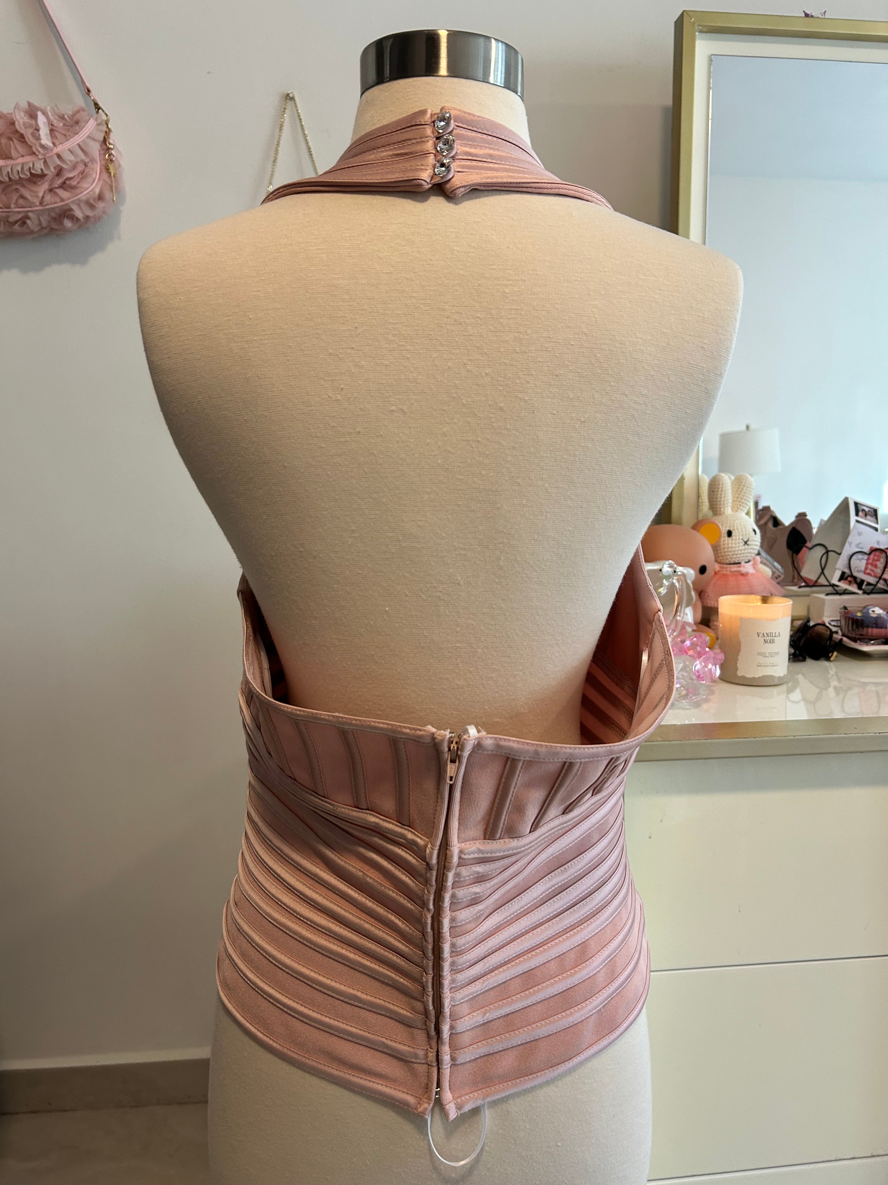 Pink Halter Bandage Top-14