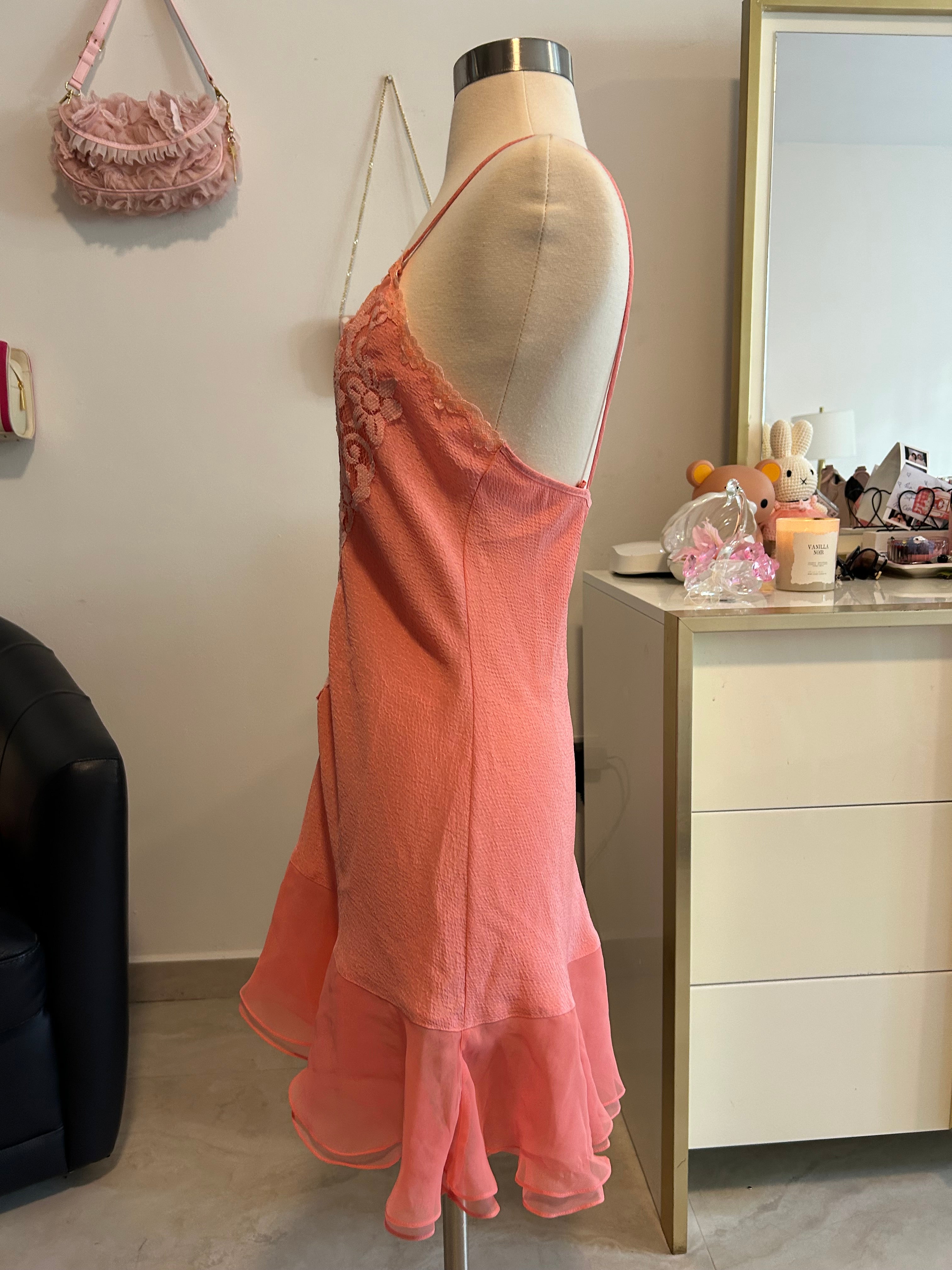 Gold Label Victorias Secret Coral Slip Dress-S