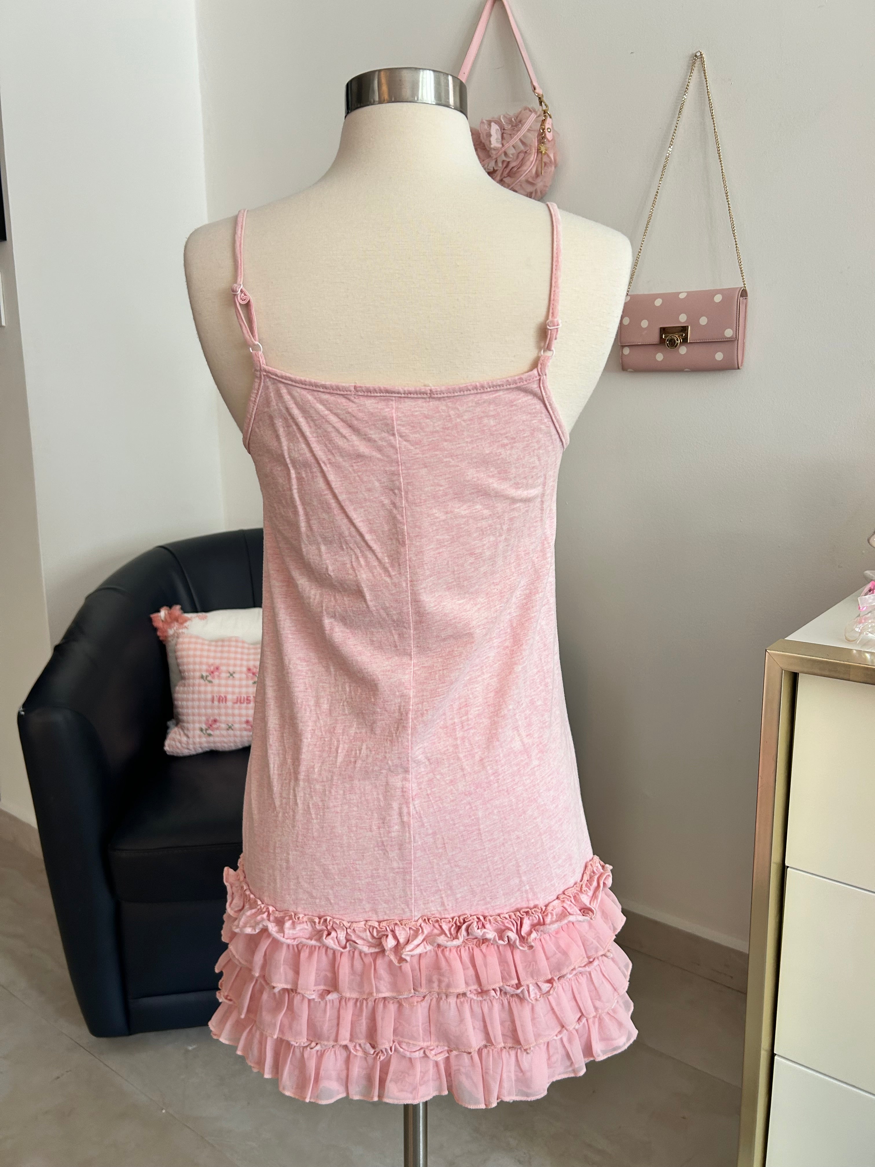 Ruffled Drop Waist Mini Dress