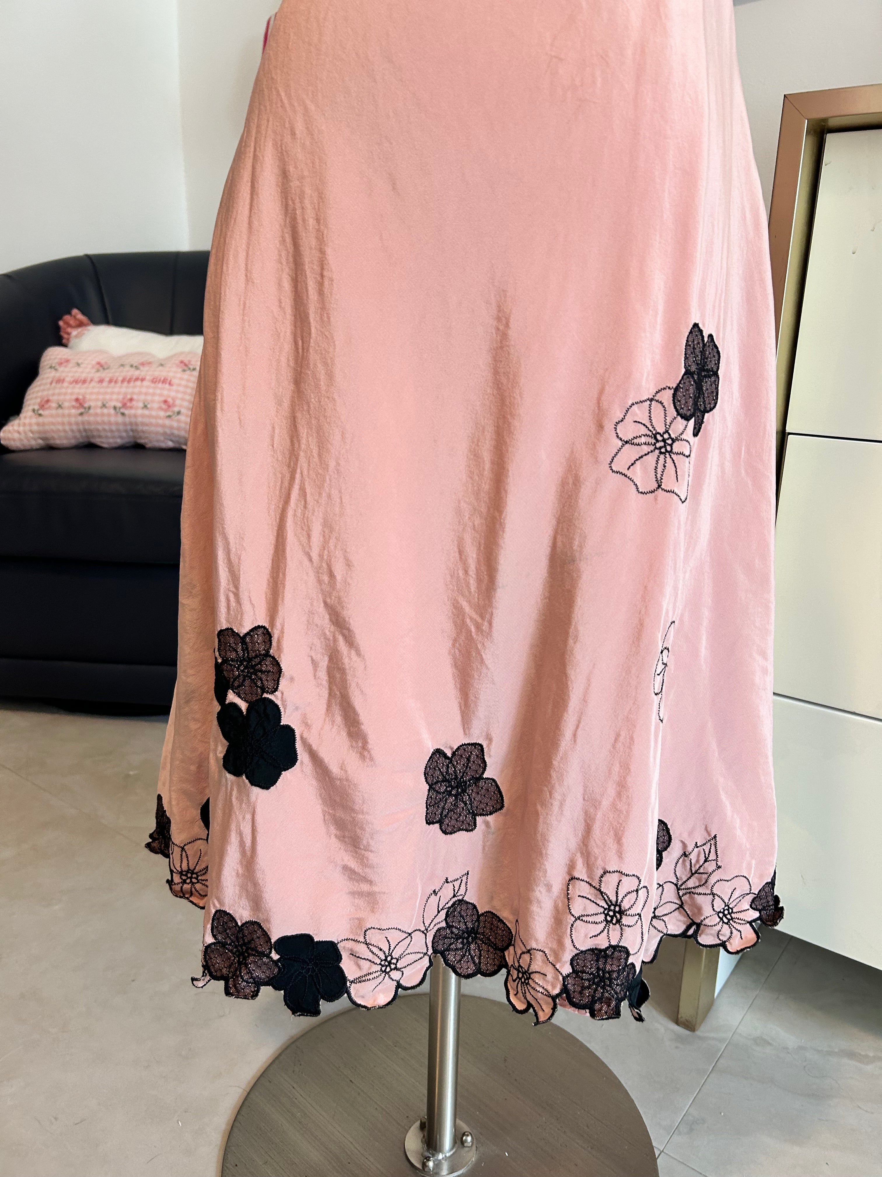 Y2K Express Silk Embroidered Midi Dress-6