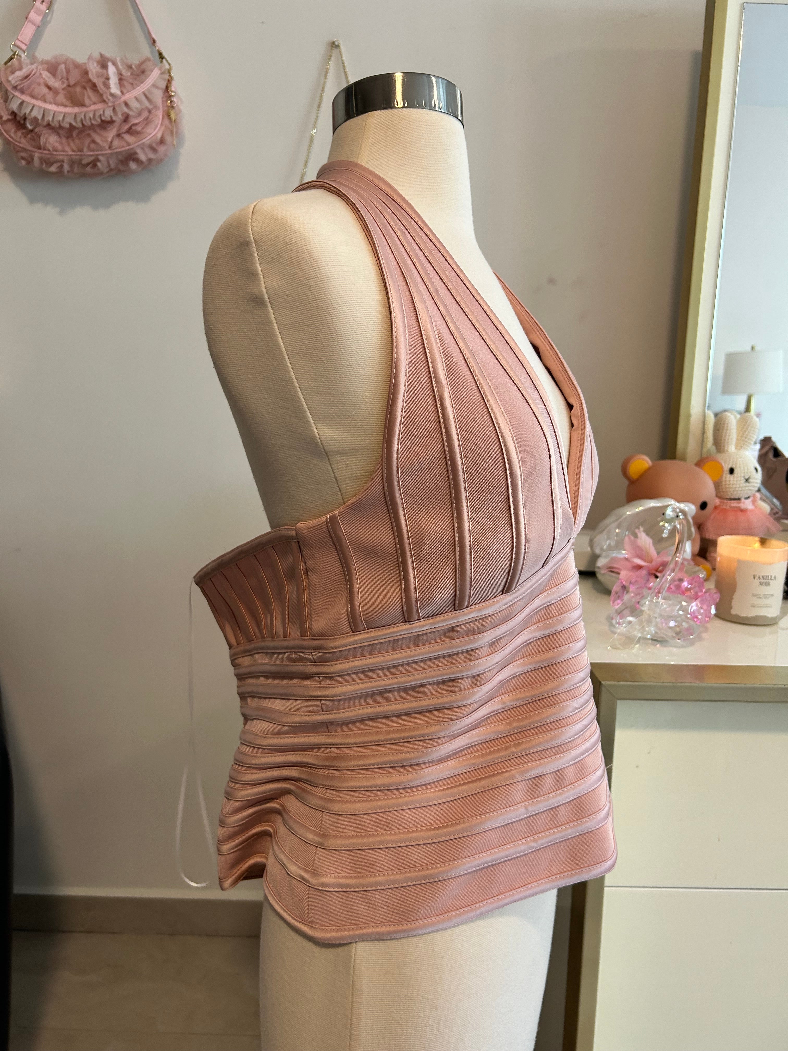 Pink Halter Bandage Top-14