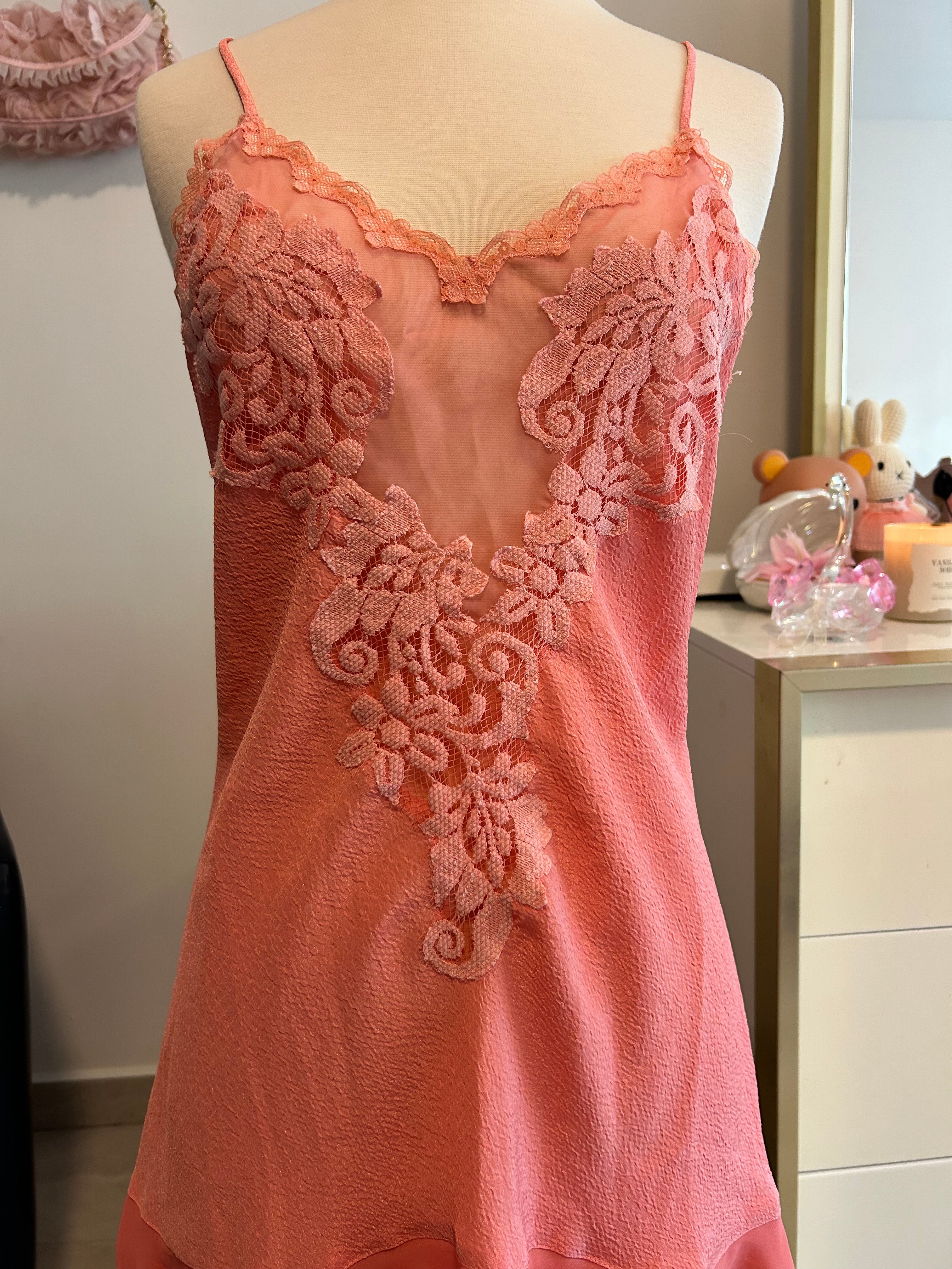 Gold Label Victorias Secret Coral Slip Dress-S