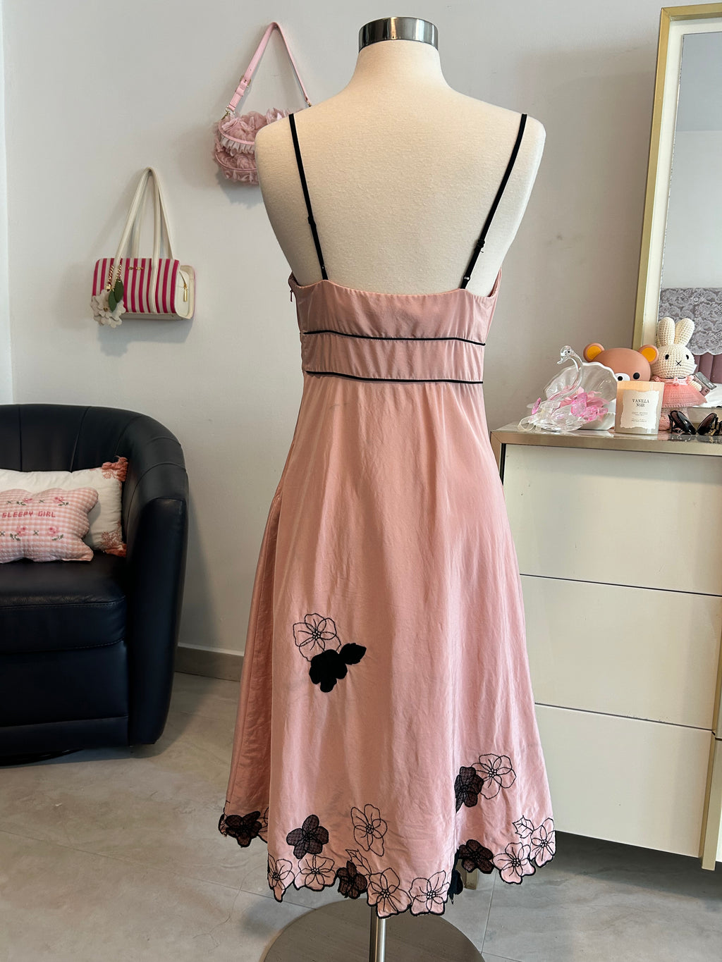 Y2K Express Silk Embroidered Midi Dress-6