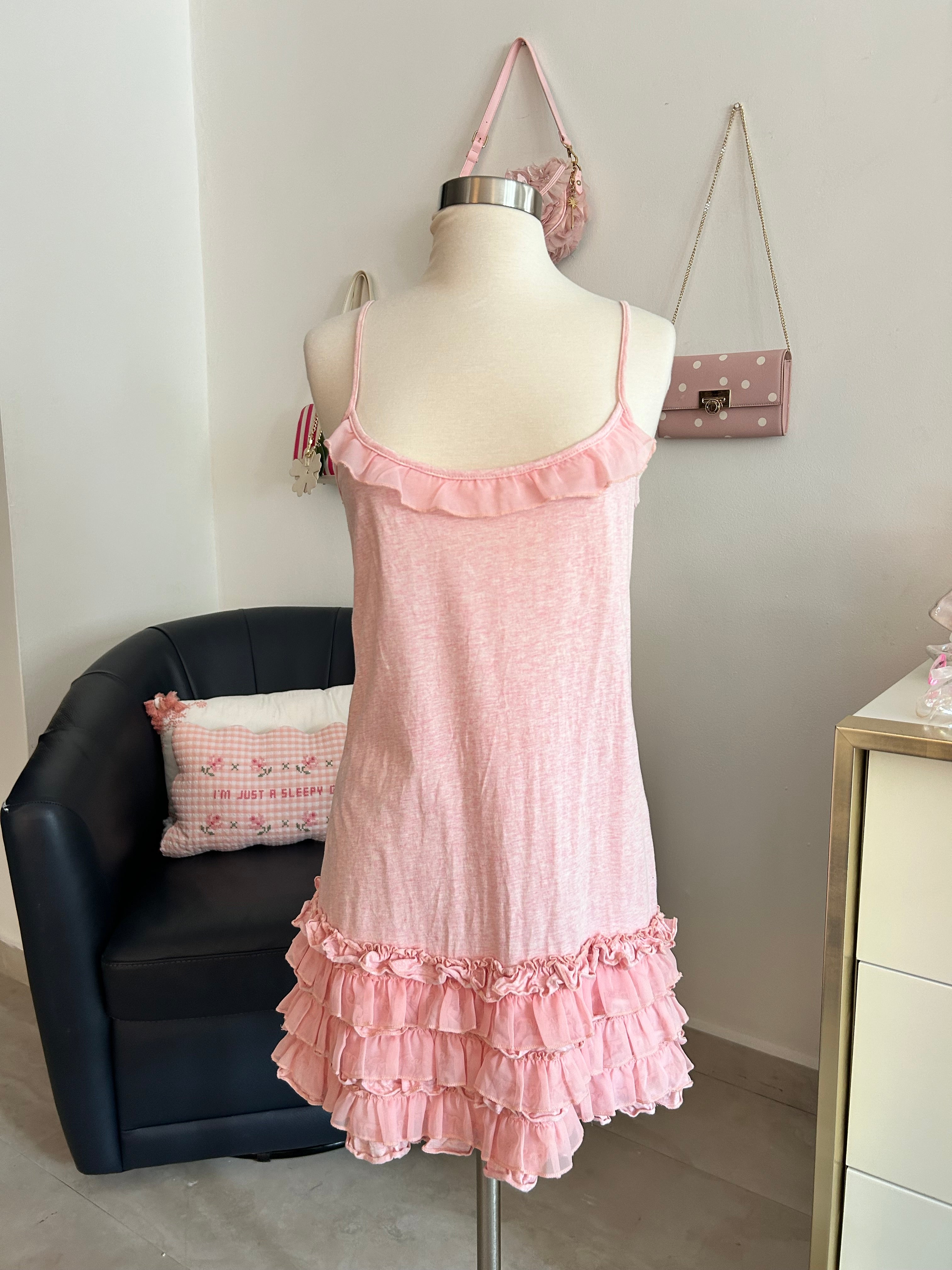 Ruffled Drop Waist Mini Dress