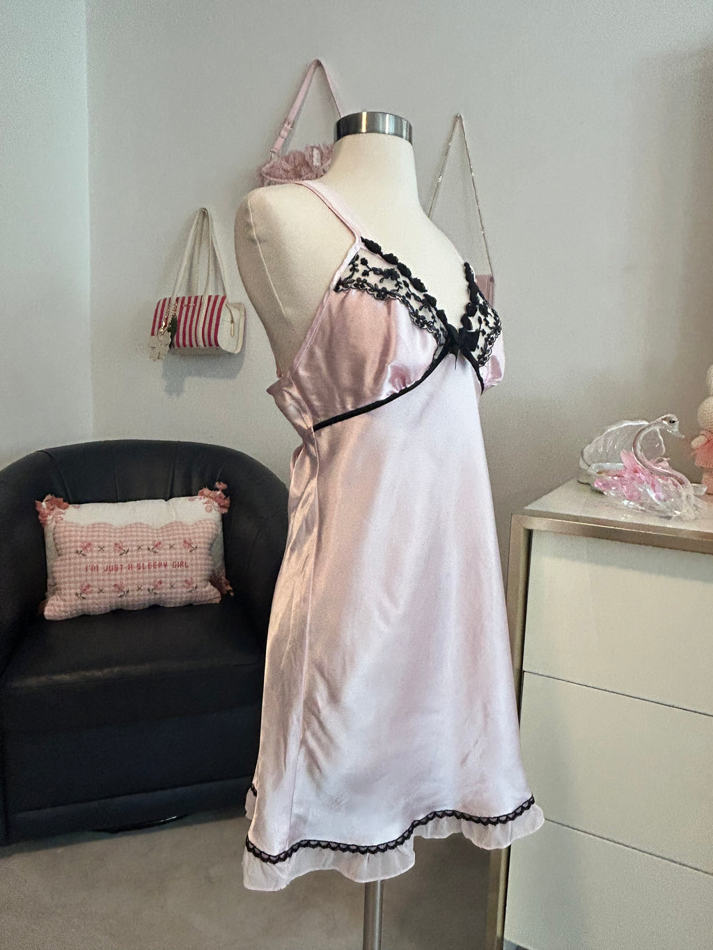 Linea Donatella Lacy Slip Dress-M