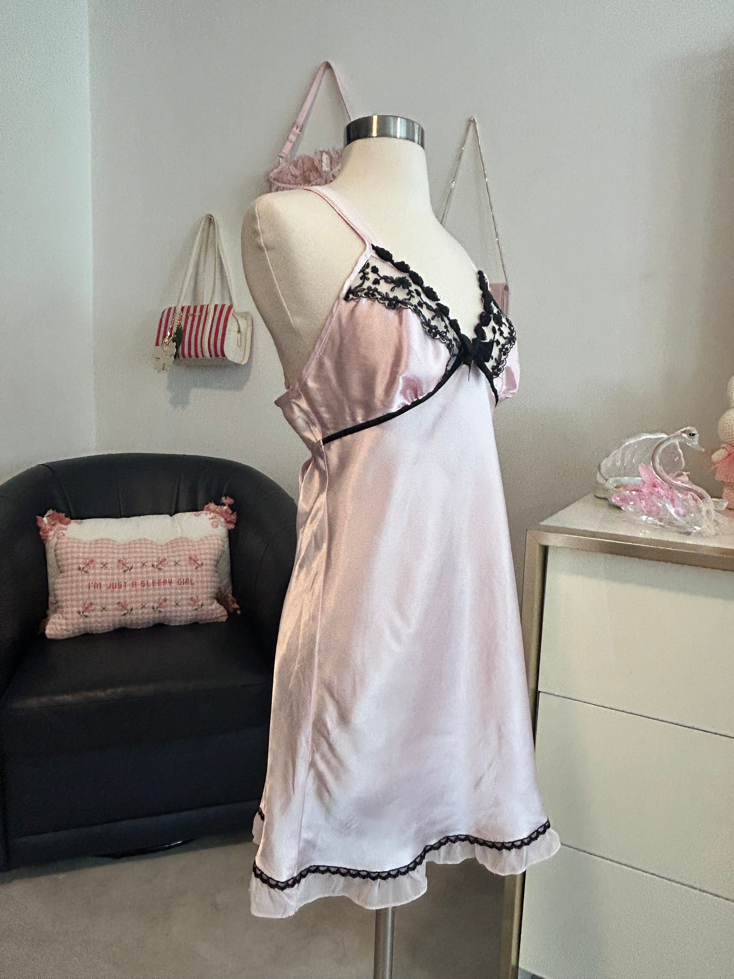 Linea Donatella Lacy Slip Dress-M