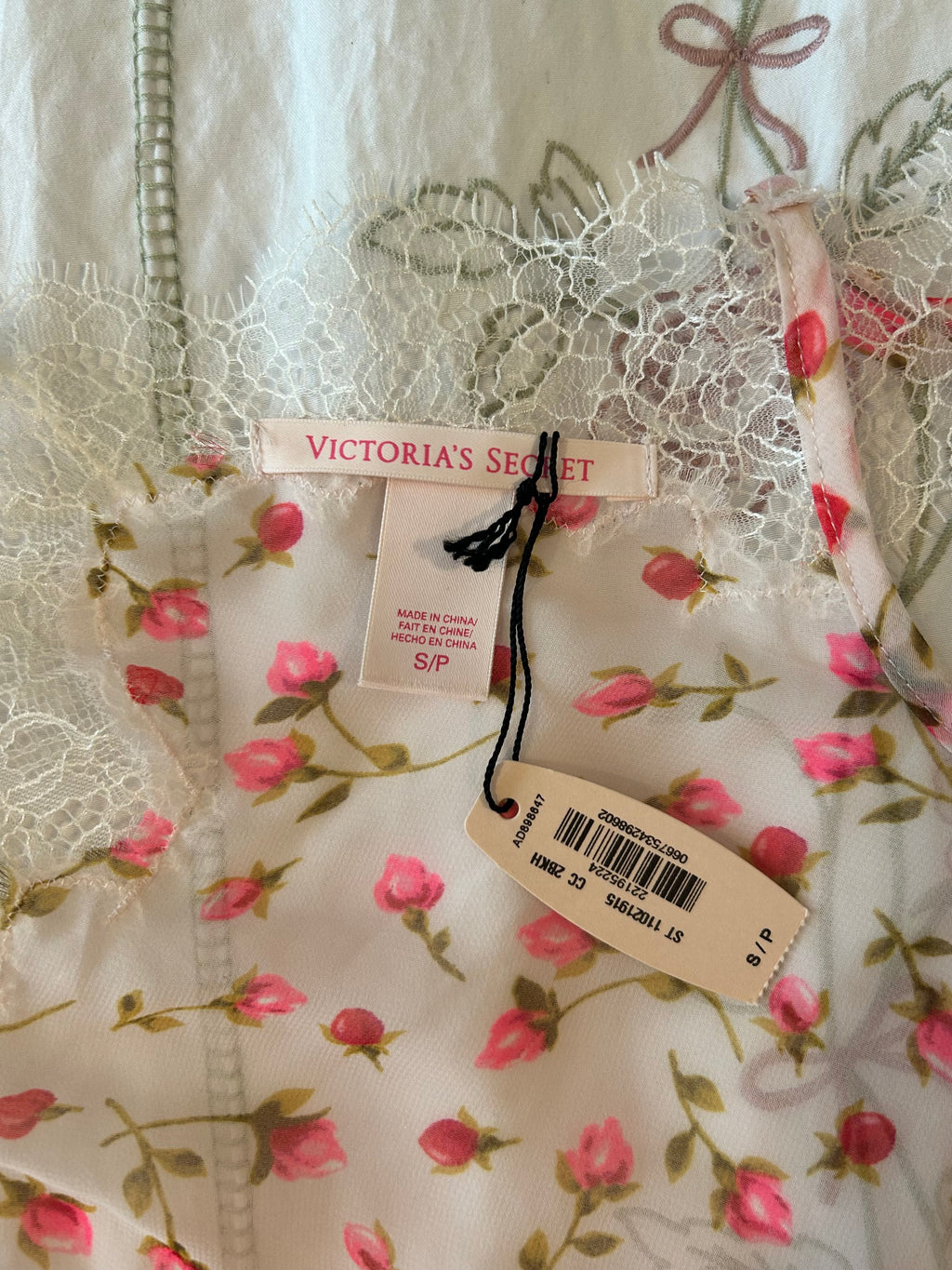 Victorias Secret Floral Lace Tie Back Top-S