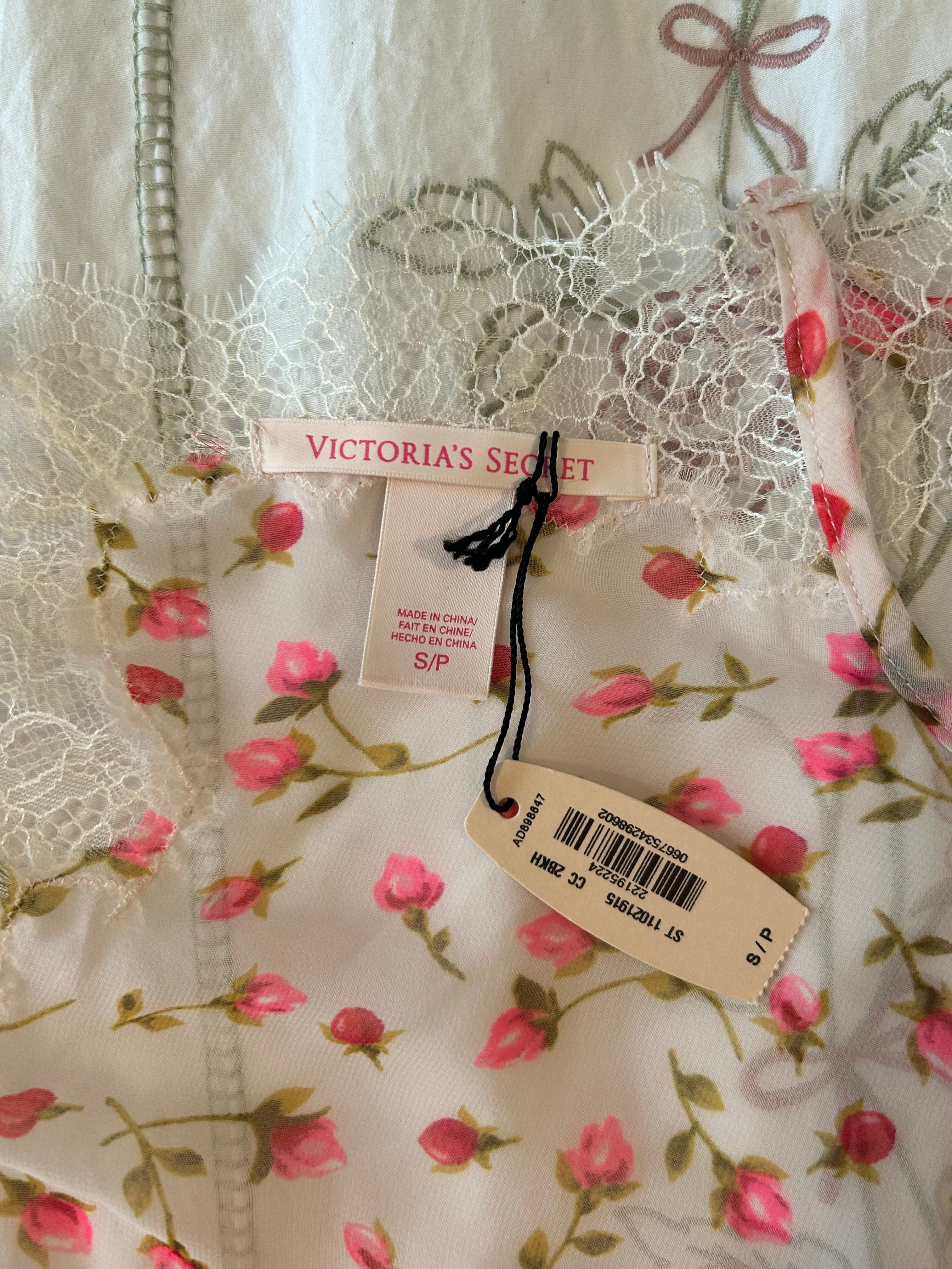 Victorias Secret Floral Lace Tie Back Top-S