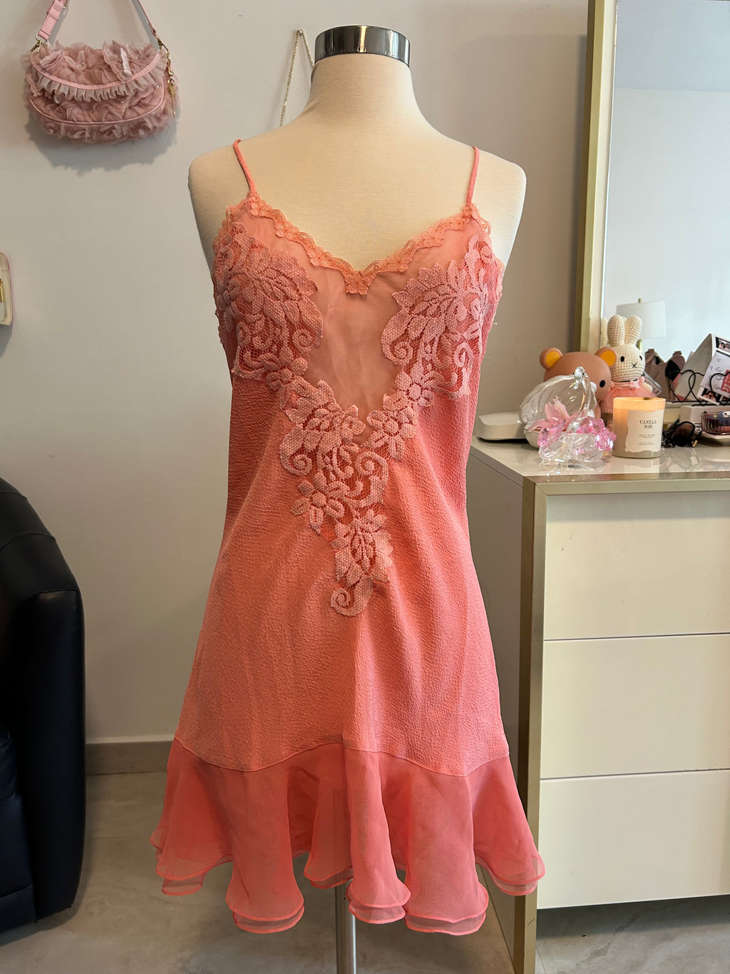 Gold Label Victorias Secret Coral Slip Dress-S