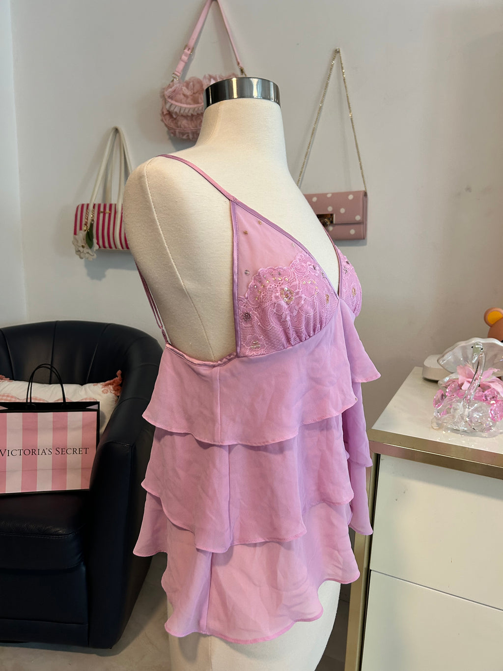 Victorias Secret Beaded Babydoll Top-M
