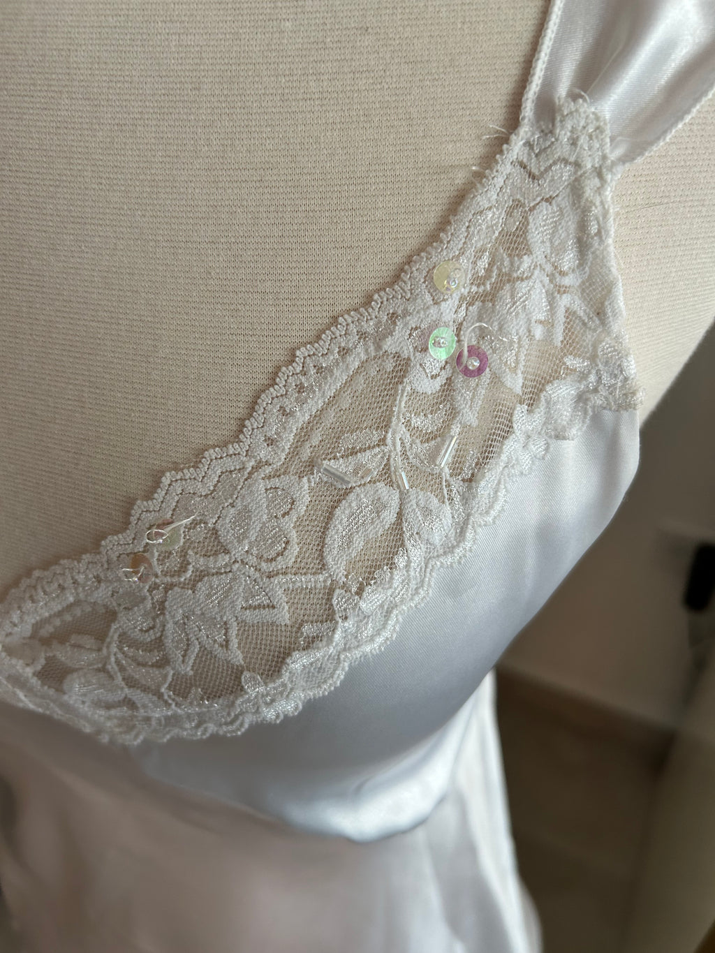 Vintage Poetry Sequin Lace Tie Back Top-S