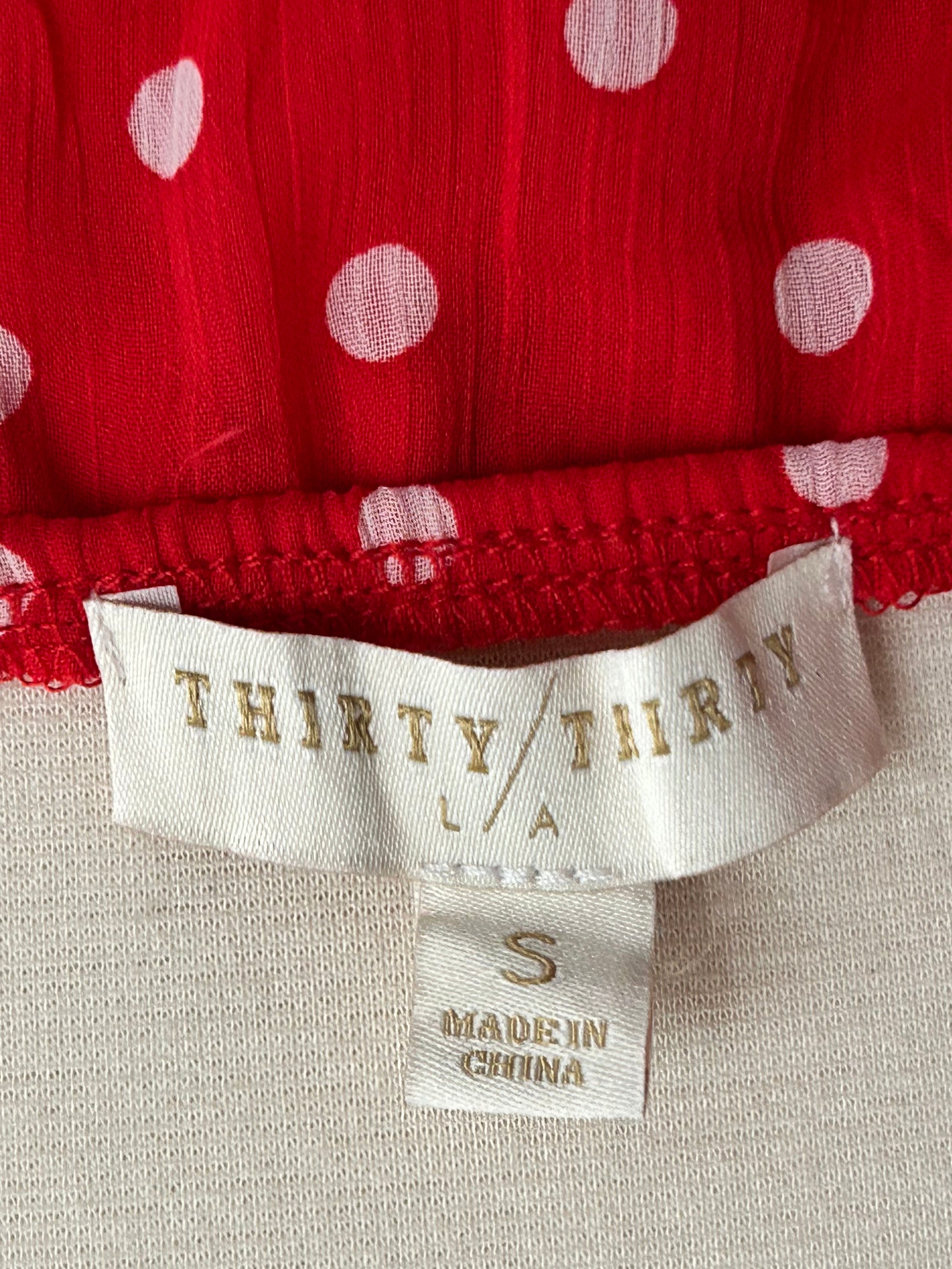 Red Polka Dot Neck Scarf Mini Dress-S
