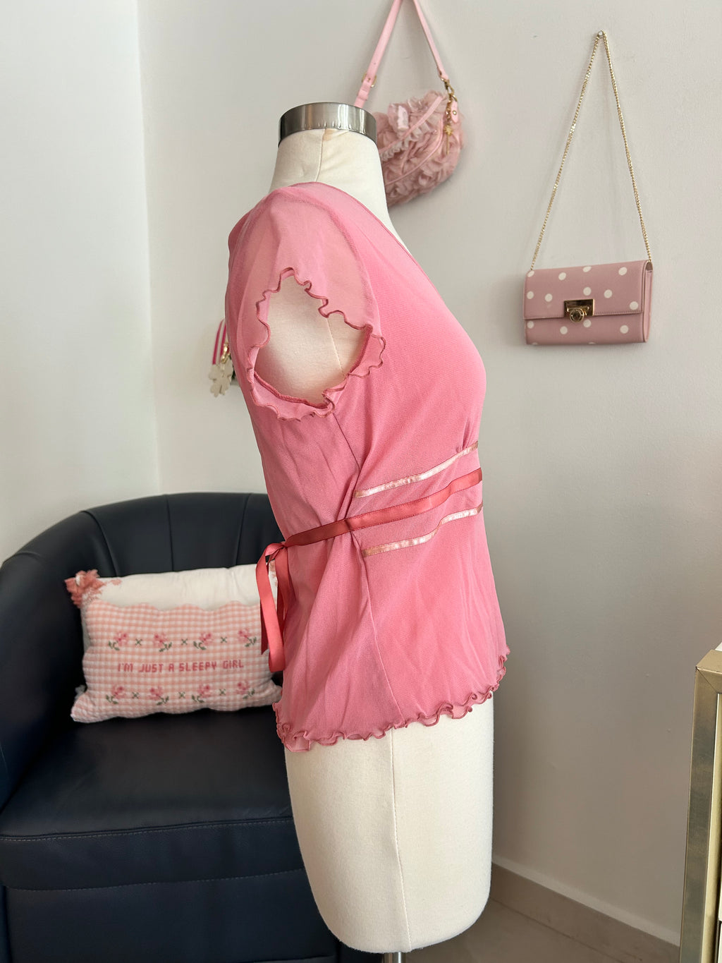 Y2K Tie Back Top-L