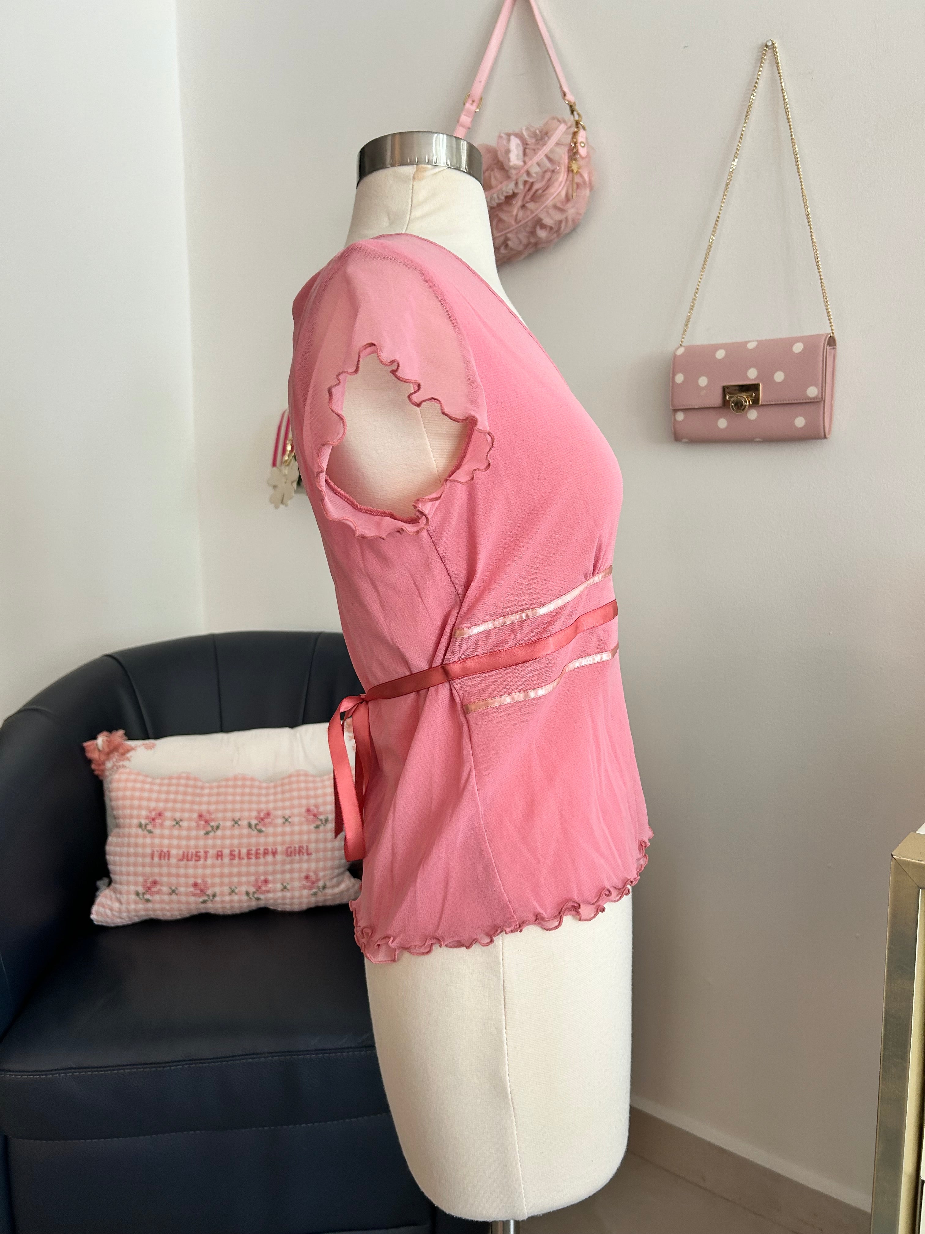 Y2K Tie Back Top-L