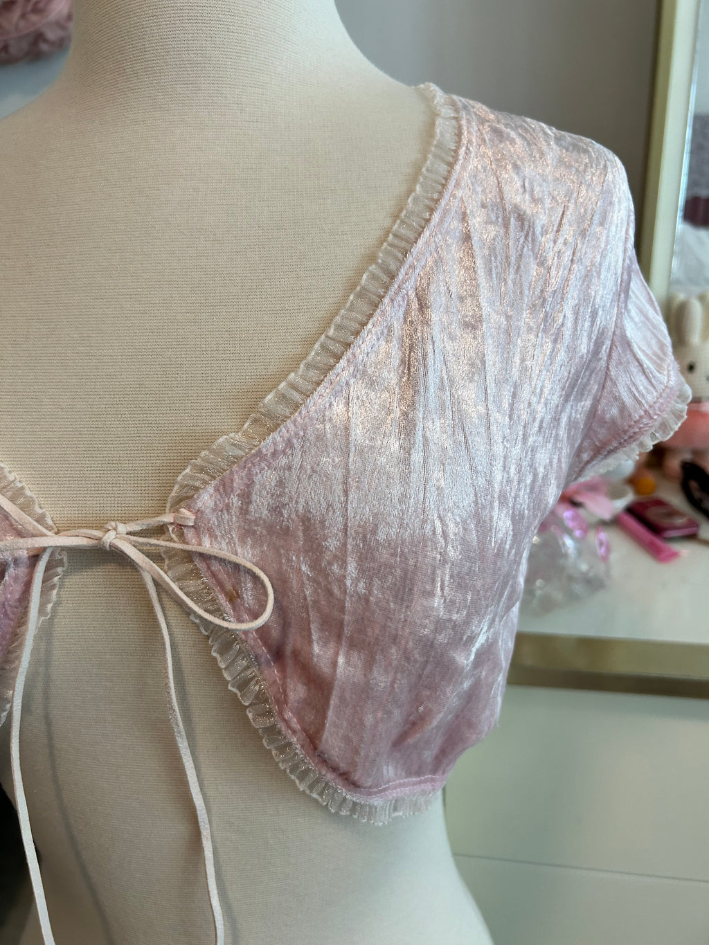 Rave Y2k Crushed Velvet Bolero-XS