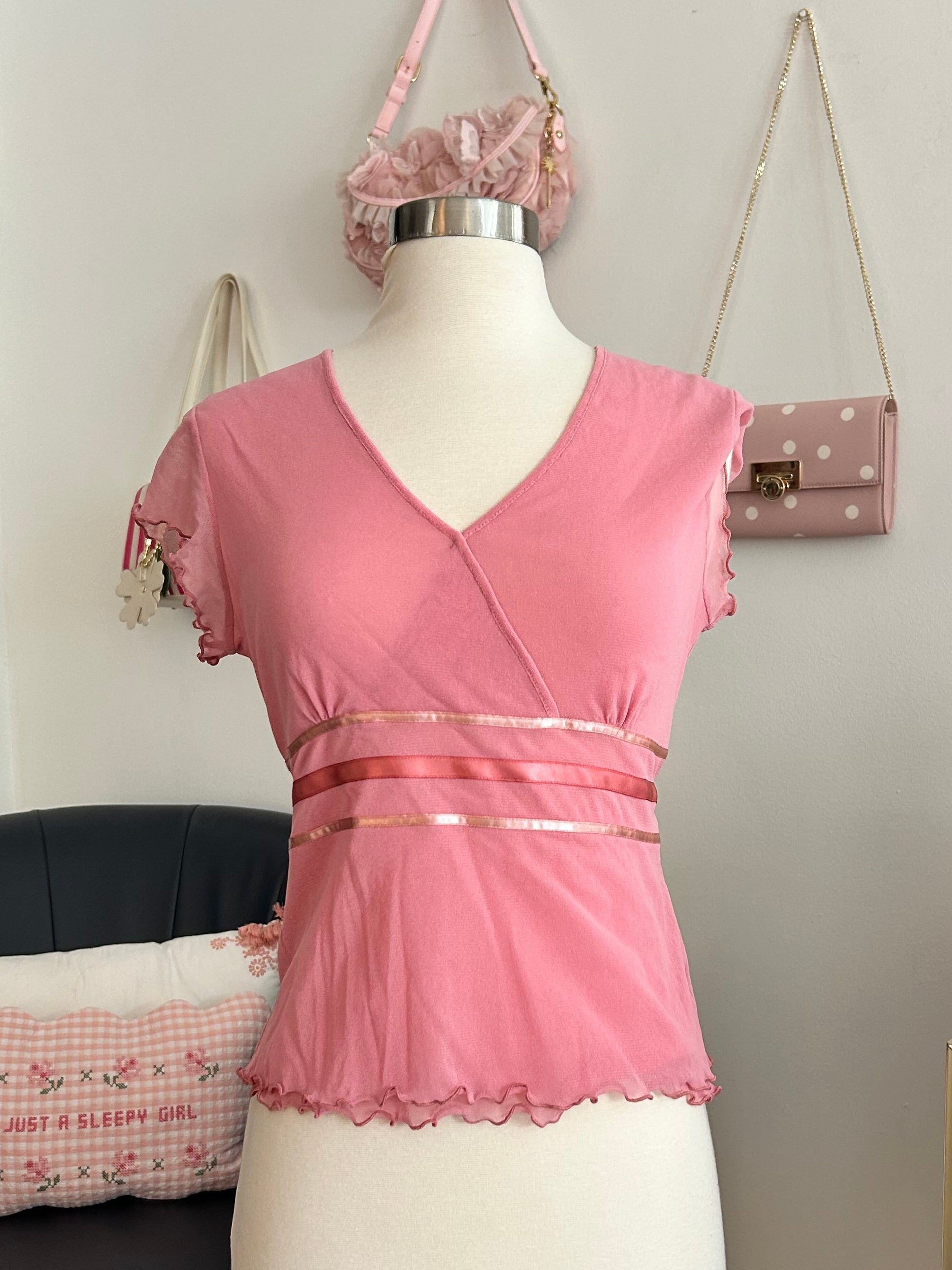 Y2K Tie Back Top-L