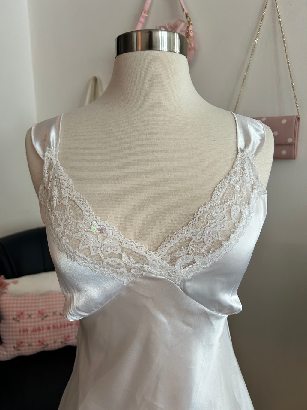 Vintage Poetry Sequin Lace Tie Back Top-S