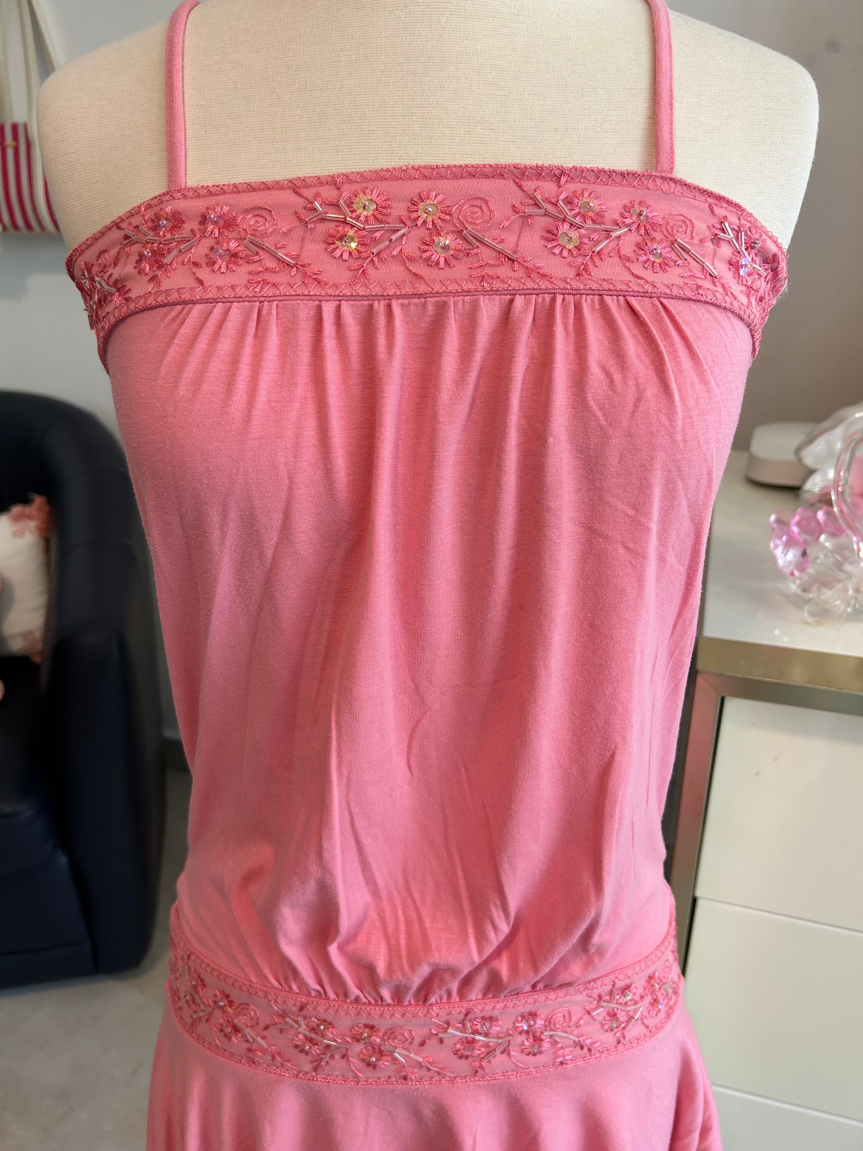 Deadstock Y2K Beaded Mini Dress-XS
