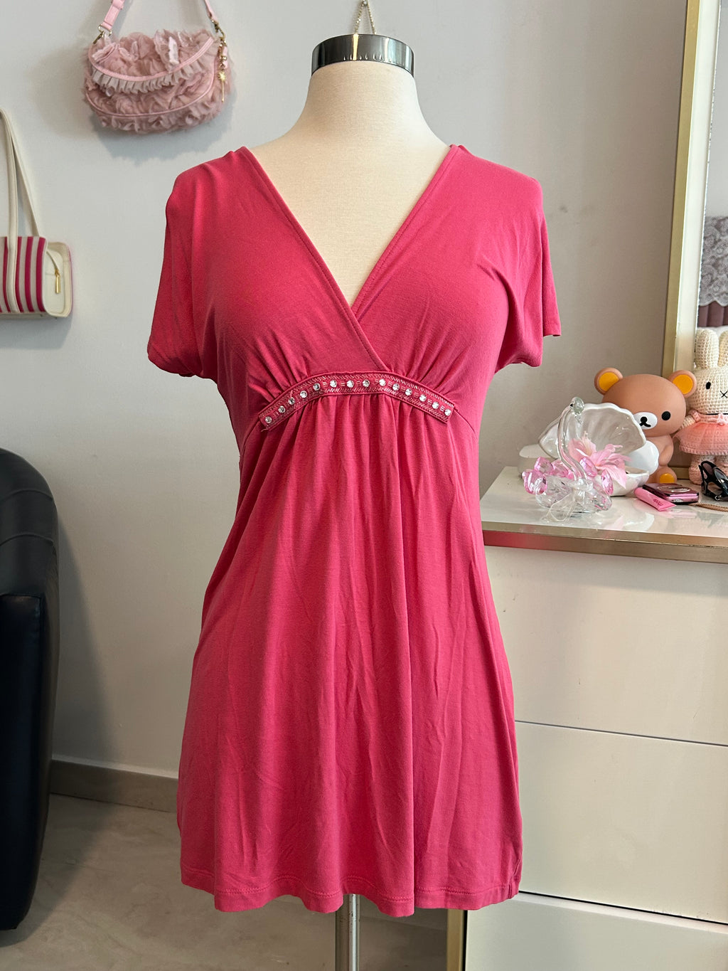 Y2K Gemstone Babydoll Dress-XS
