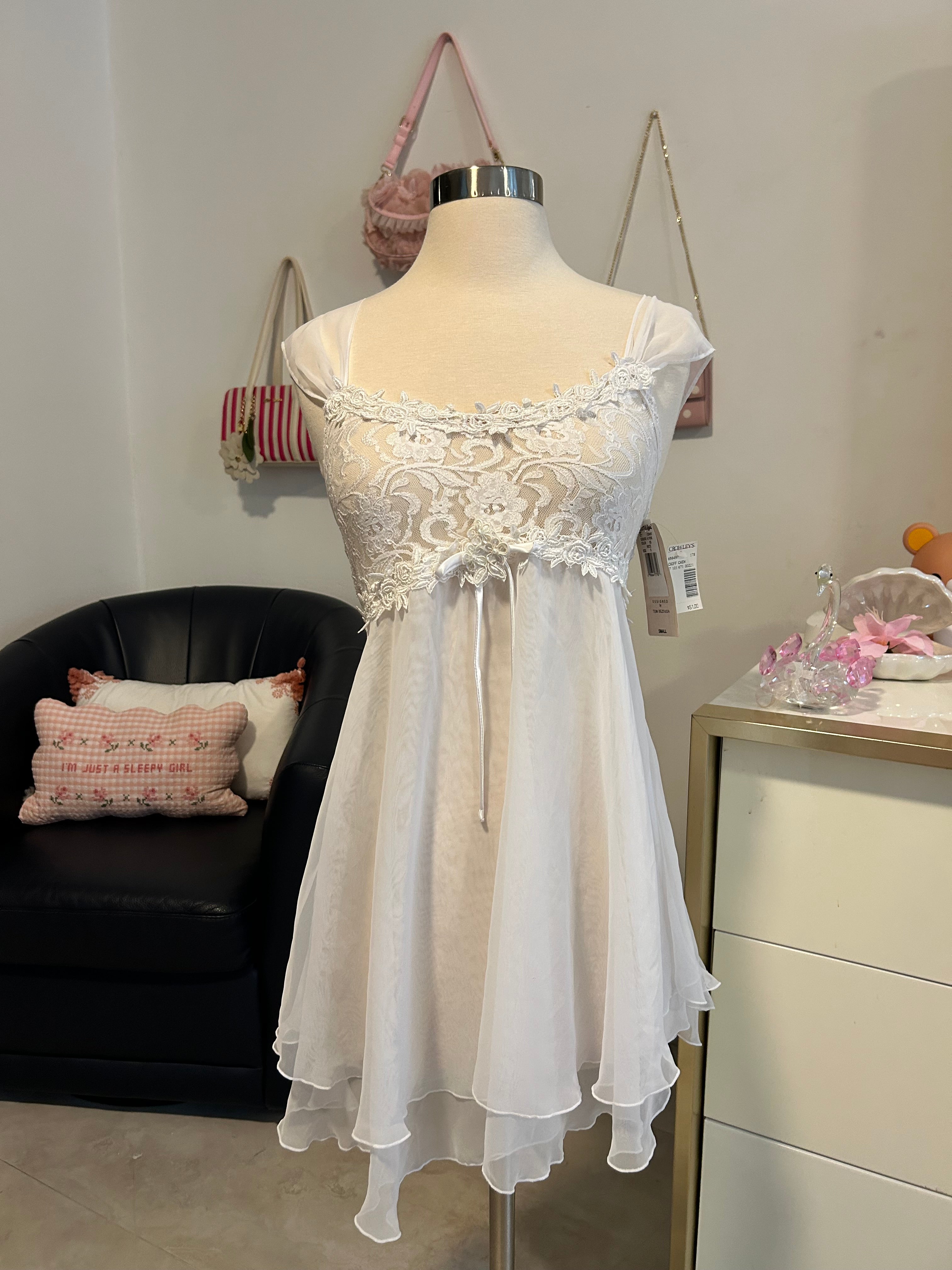 Cinema Etoile Lacey Babydoll Nightgown-S