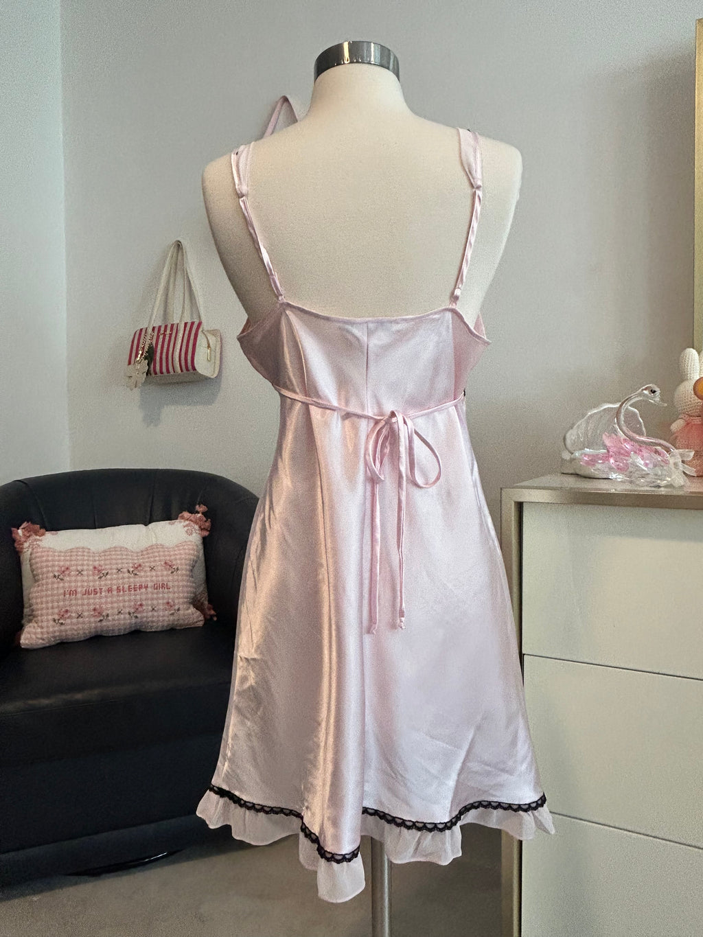 Linea Donatella Lacy Slip Dress-M