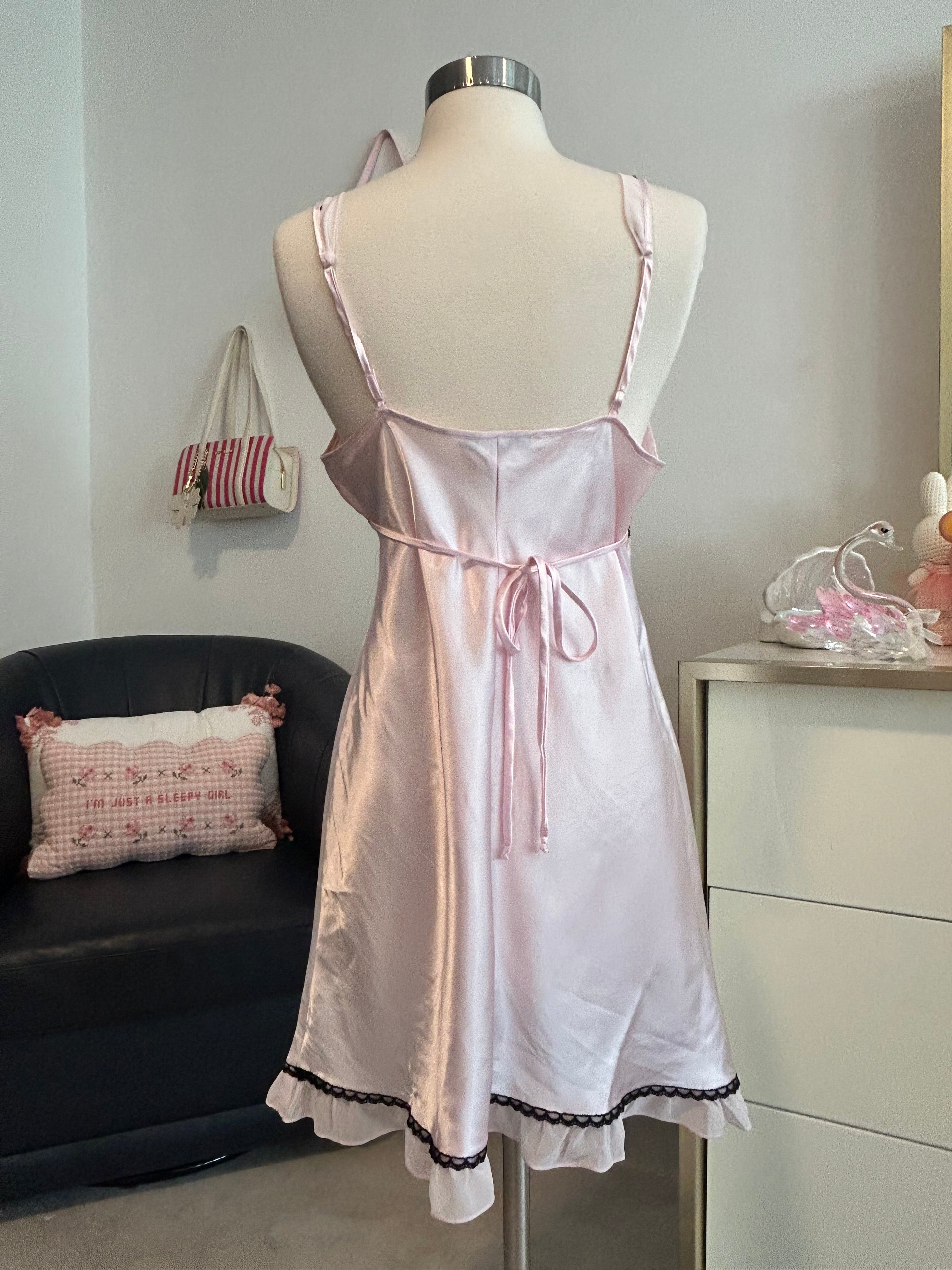 Linea Donatella Lacy Slip Dress-M