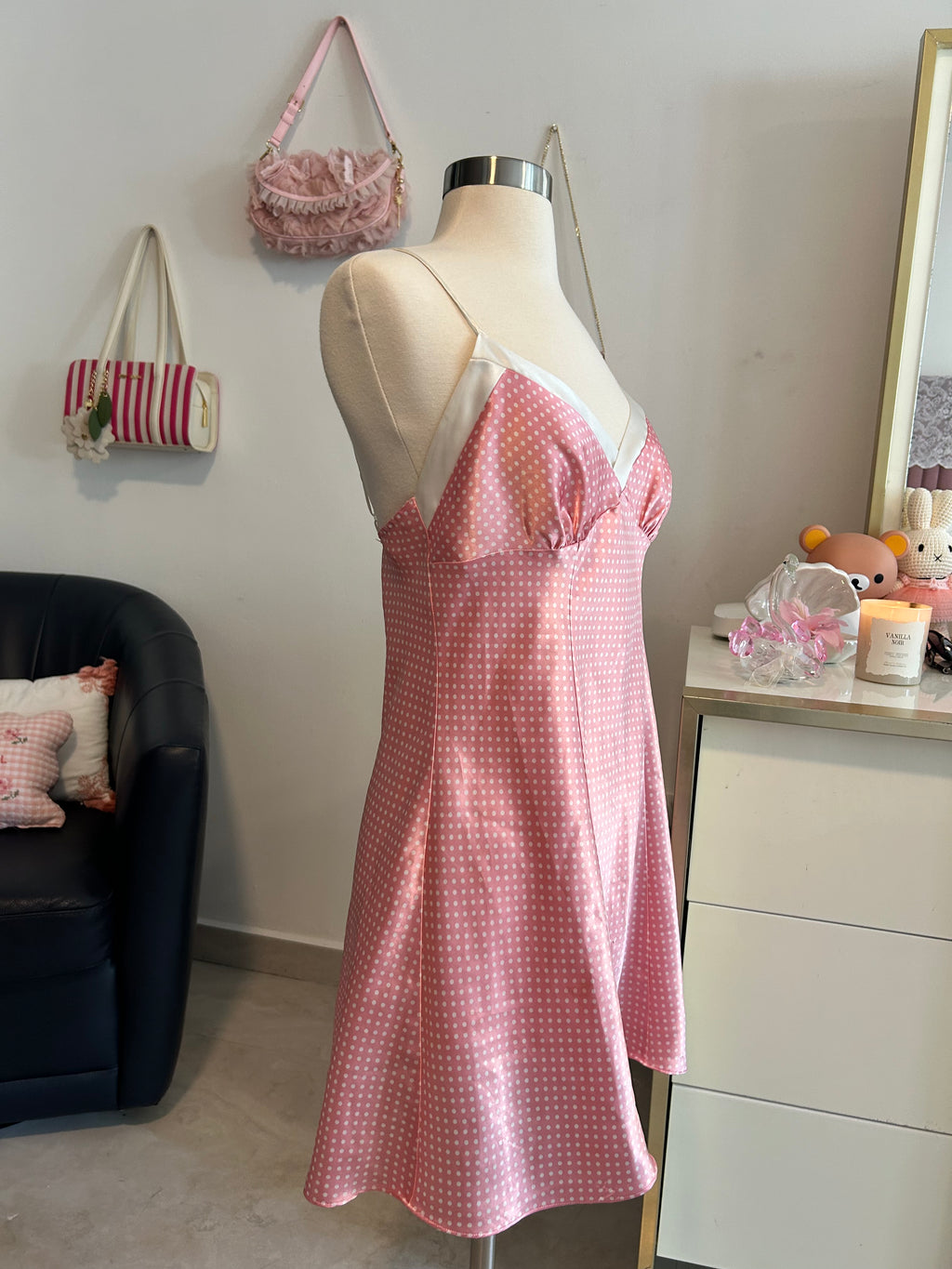Victorias Secret Y2K Polka Dot Slip Dress-M