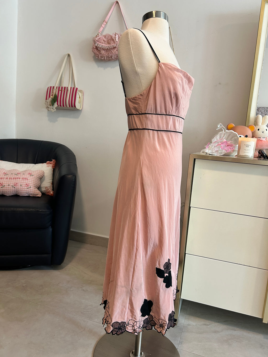 Y2K Express Silk Embroidered Midi Dress-6
