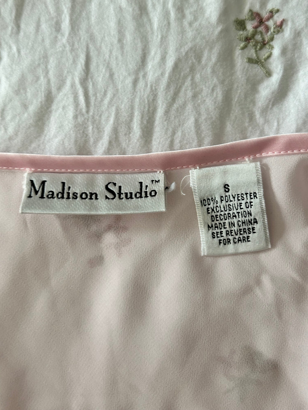 Vintage Beaded Baby Pink Top-S