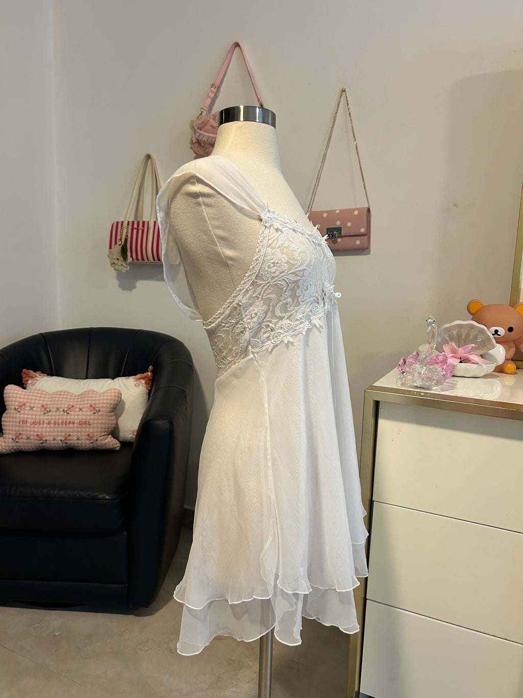 Cinema Etoile Lacey Babydoll Nightgown-S