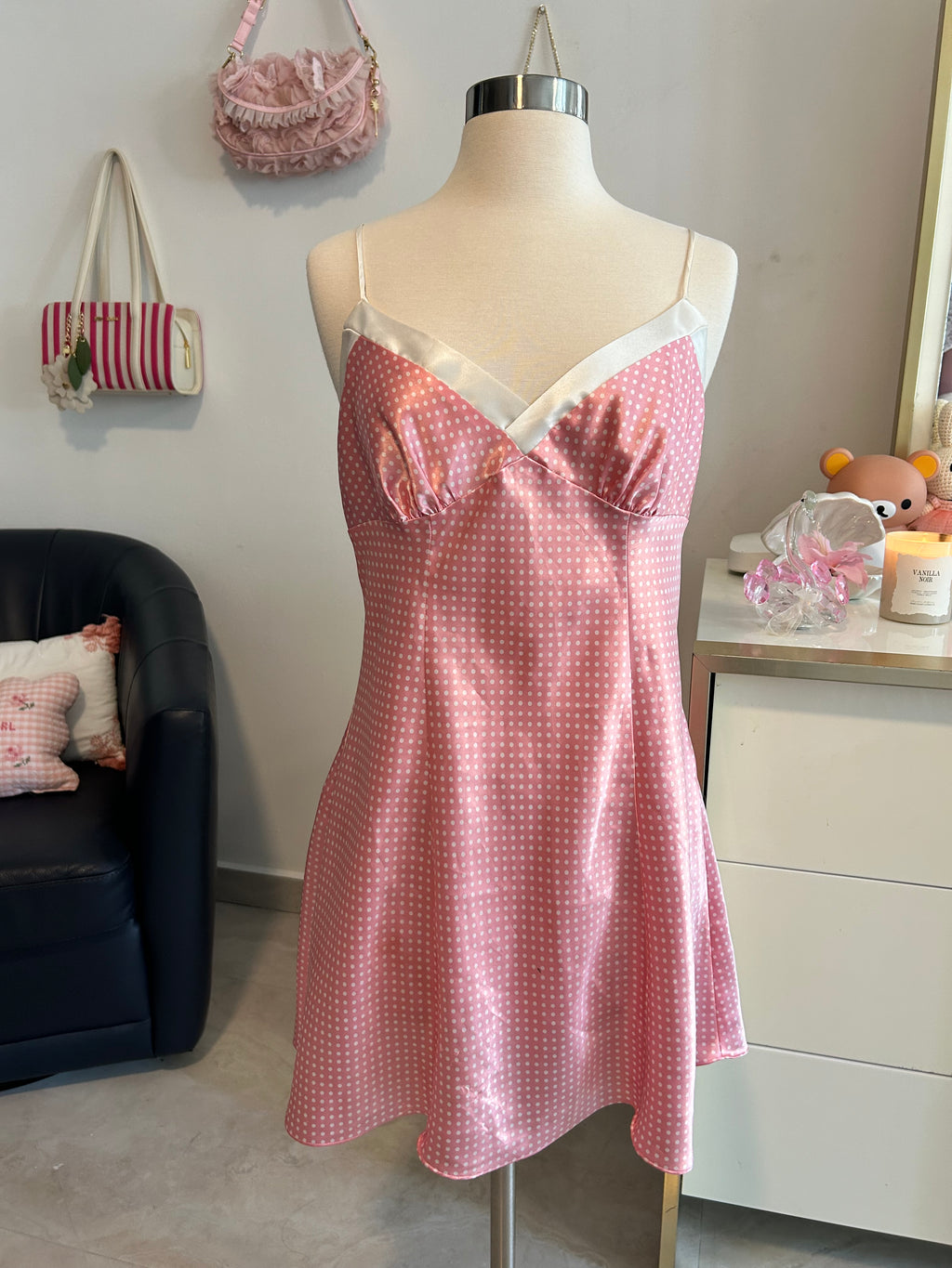 Victorias Secret Y2K Polka Dot Slip Dress-M