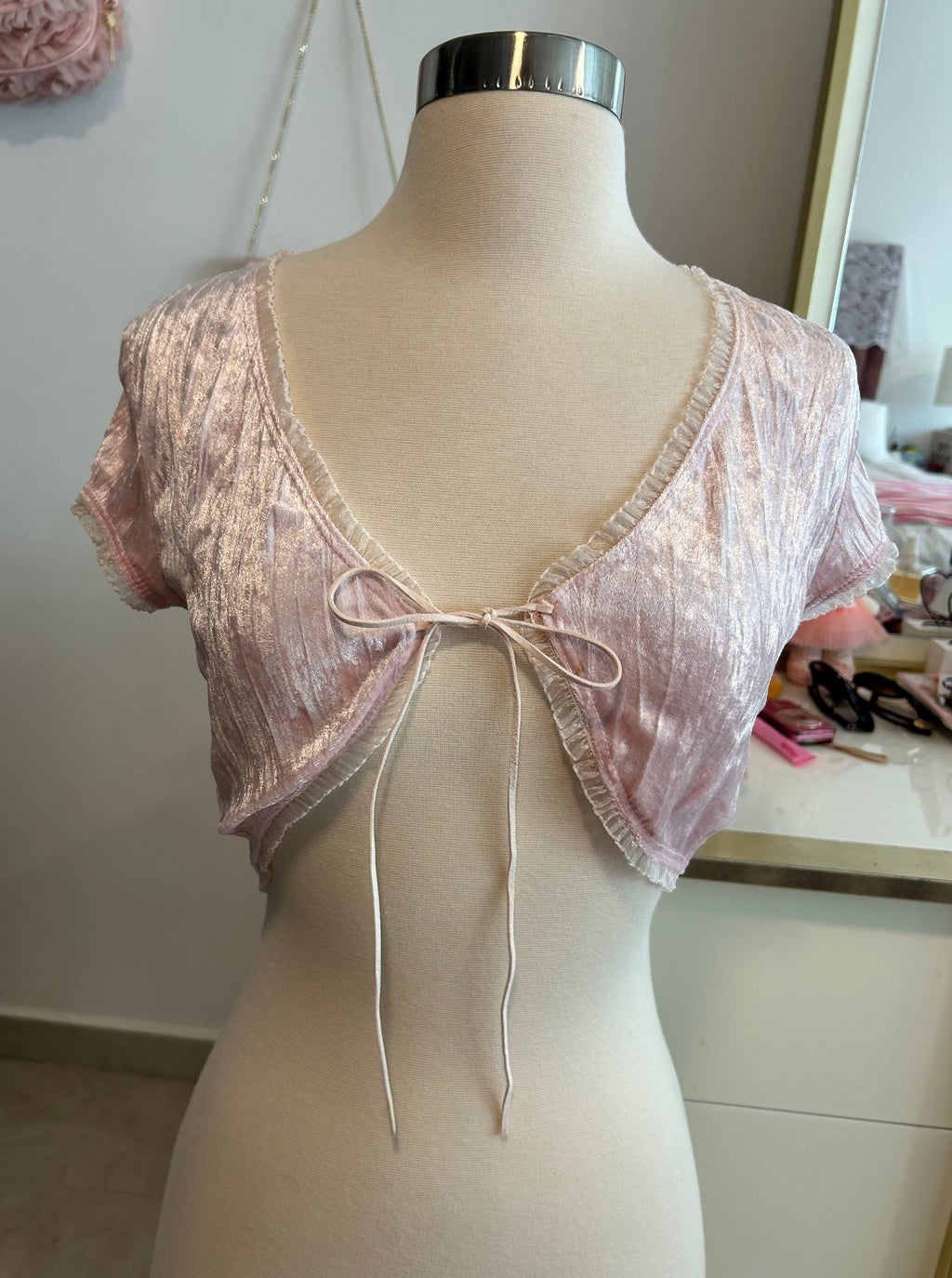 Rave Y2k Crushed Velvet Bolero-XS