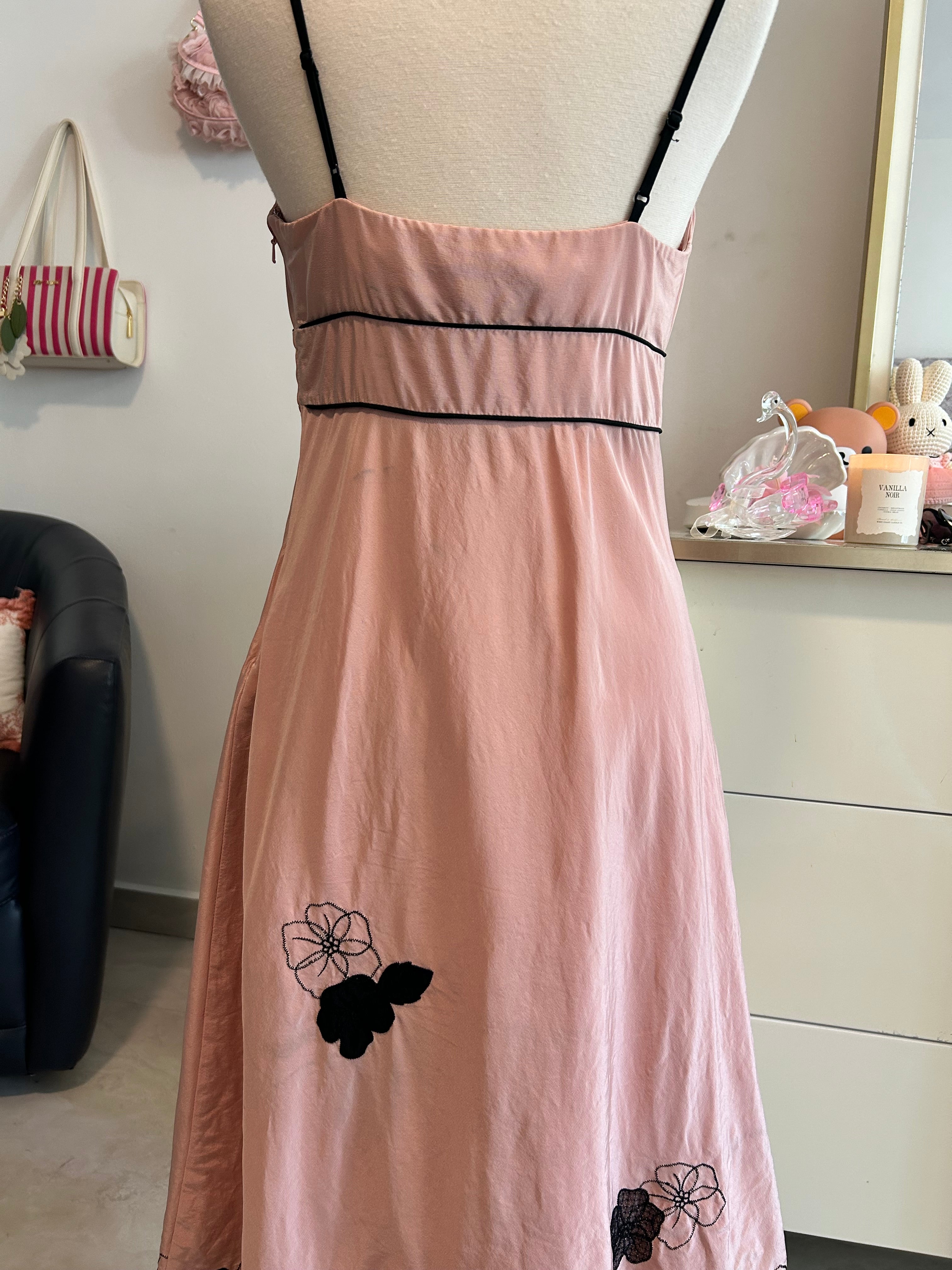Y2K Express Silk Embroidered Midi Dress-6