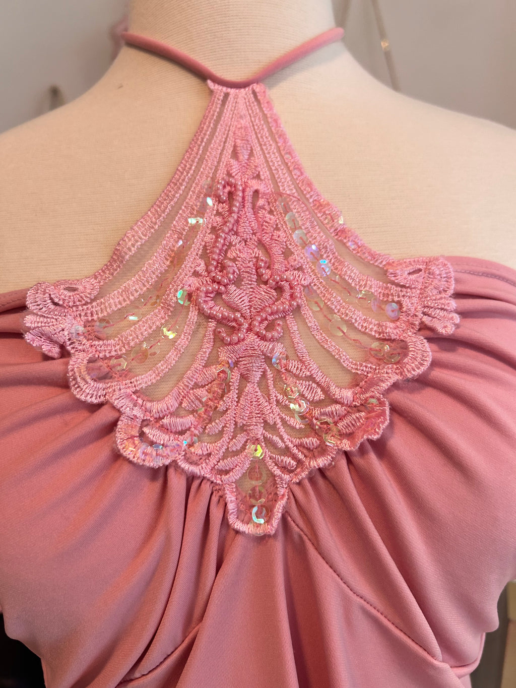Vintage Beaded Halter Top-XL