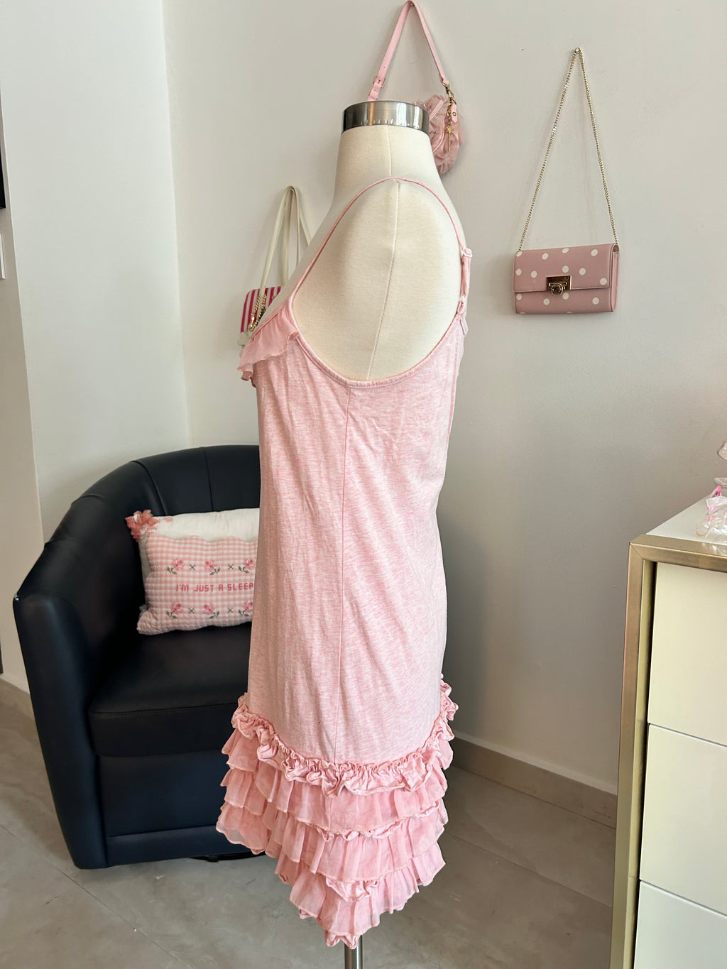 Ruffled Drop Waist Mini Dress