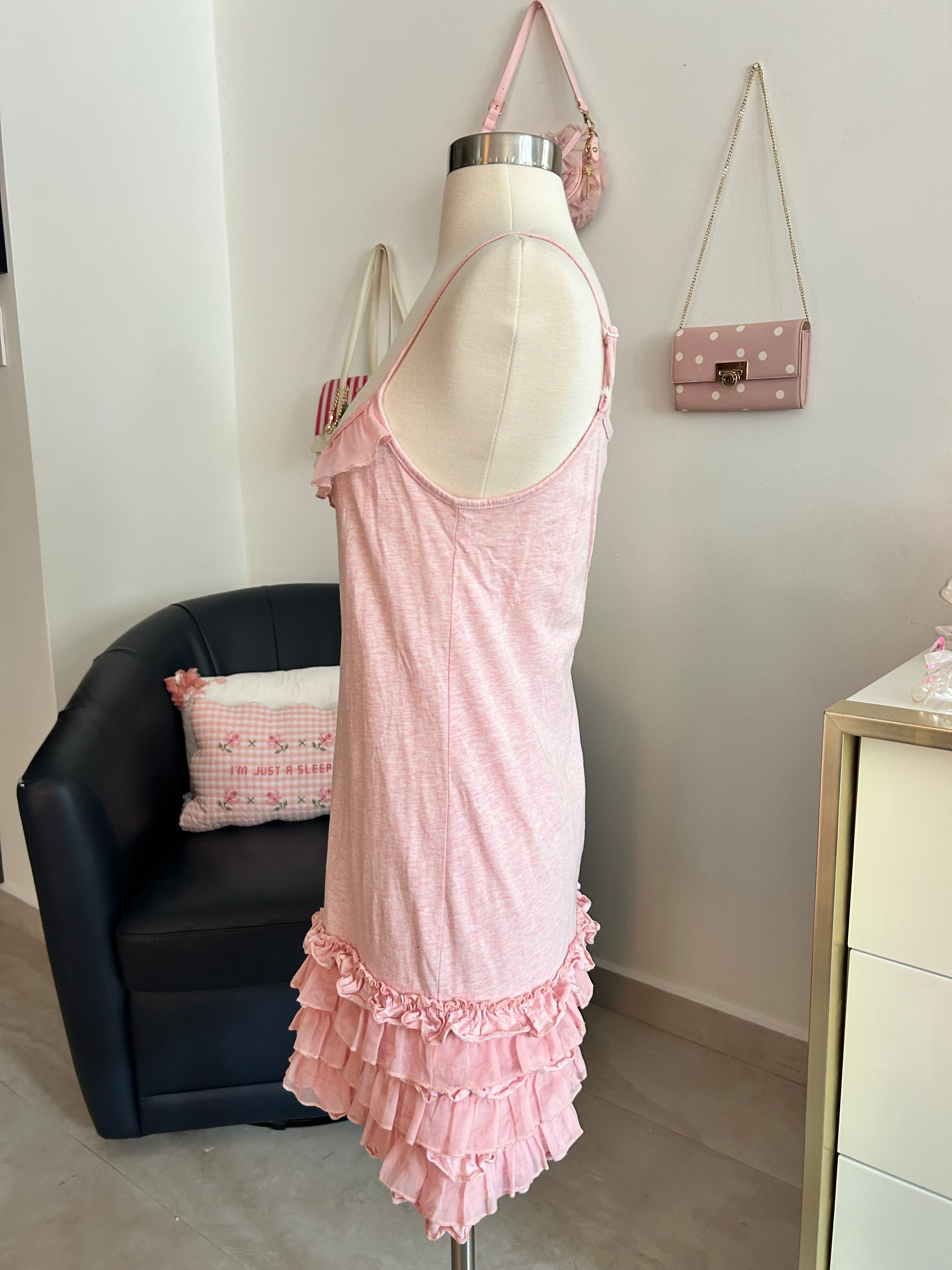 Ruffled Drop Waist Mini Dress
