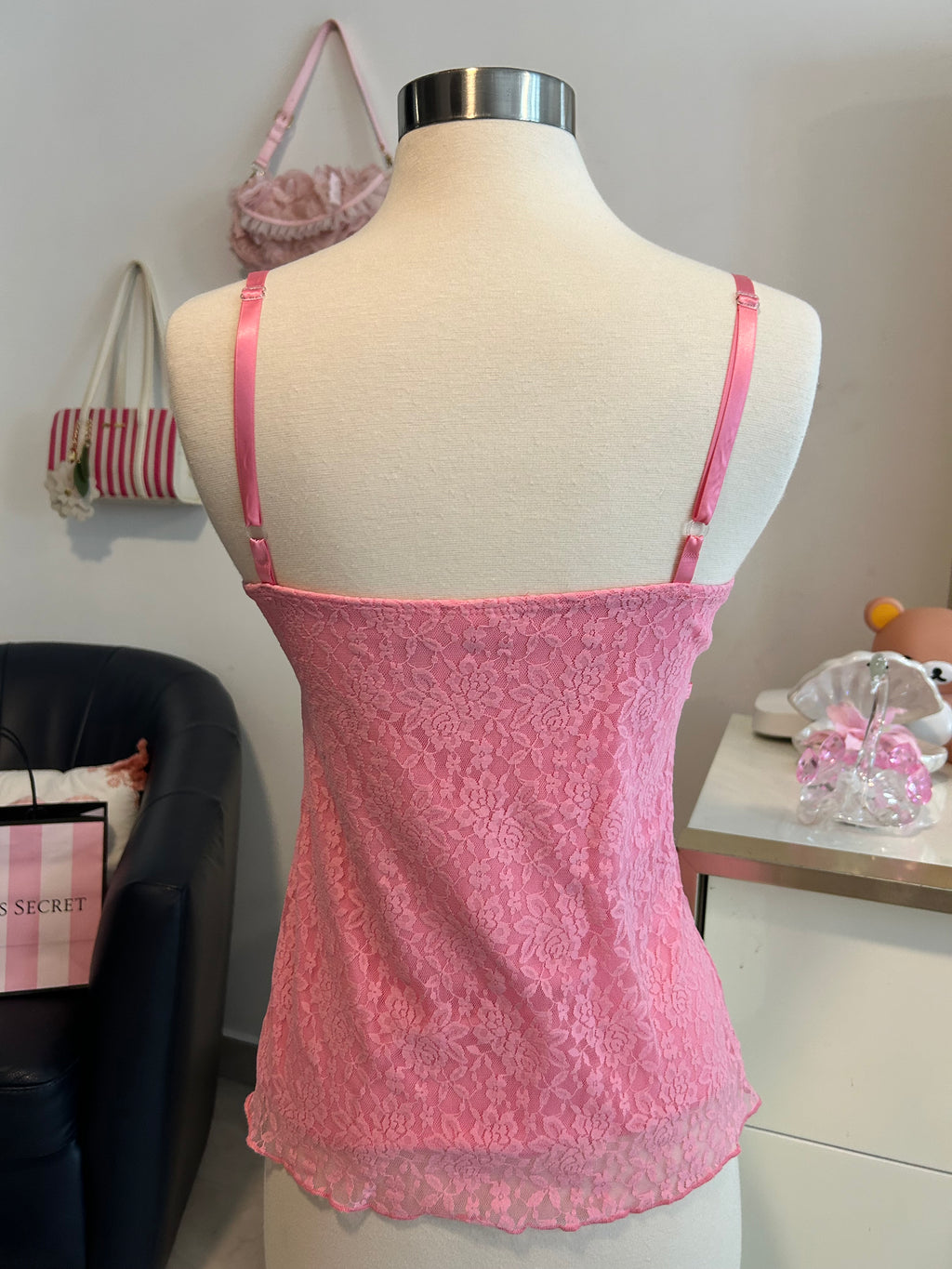 Y2K Sequin Trim Lace Top-M