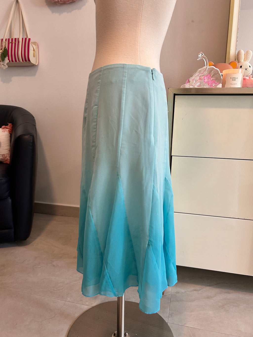 Ombré Blue Fairy Midi Skirt-6