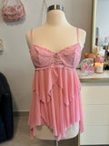 Baby Pink Lace Babydoll Top-M