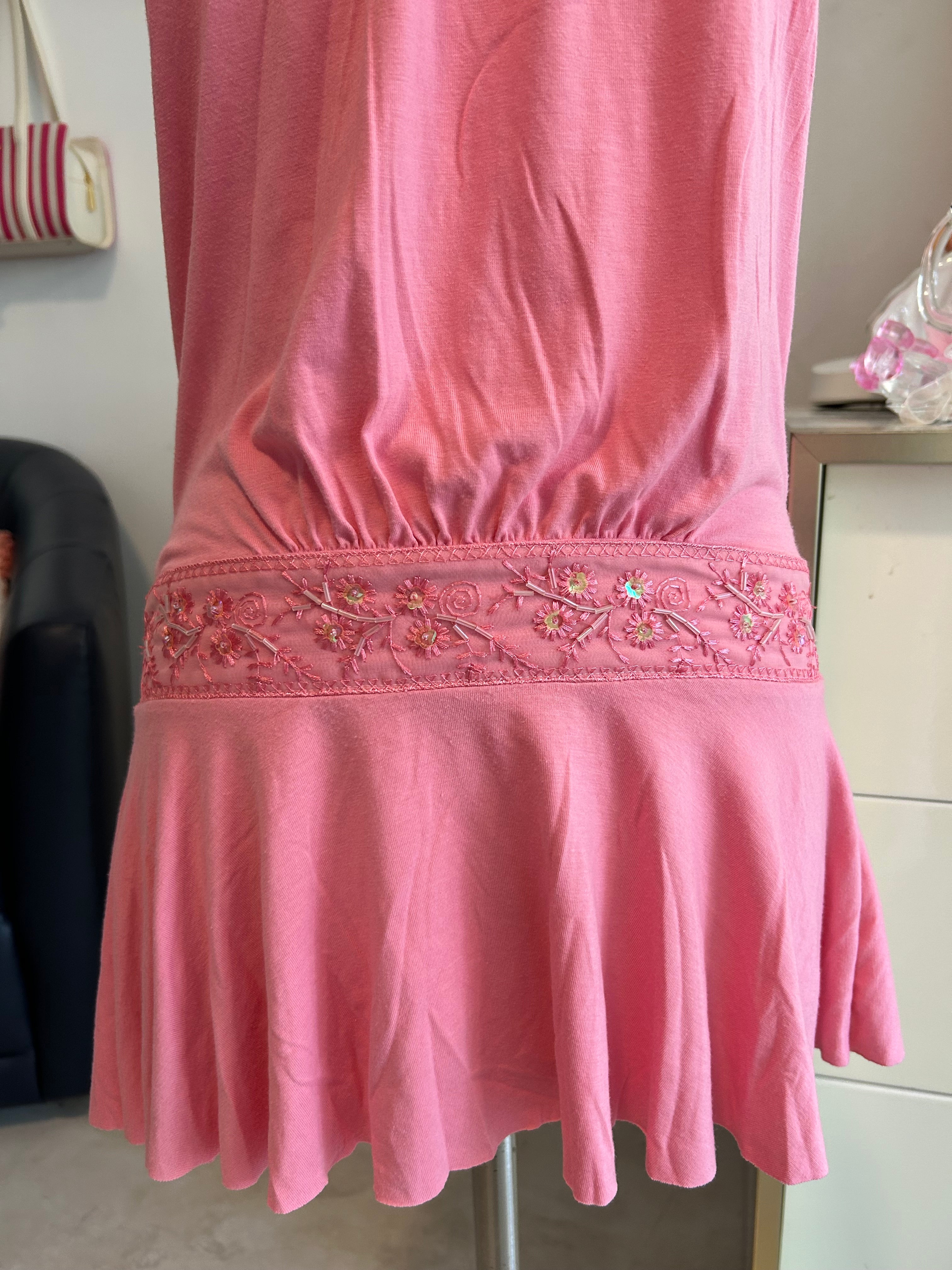 Deadstock Y2K Beaded Mini Dress-XS