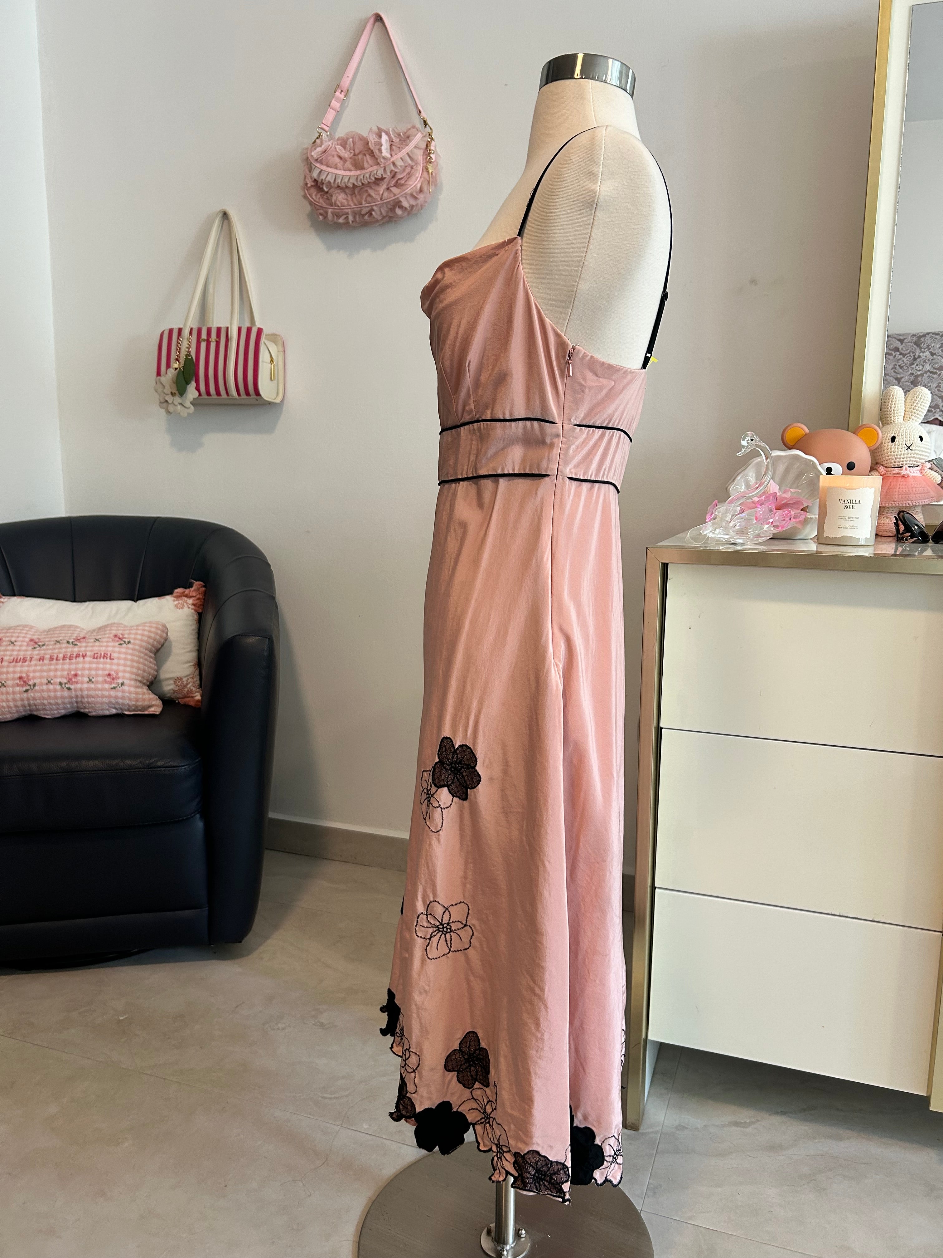 Y2K Express Silk Embroidered Midi Dress-6