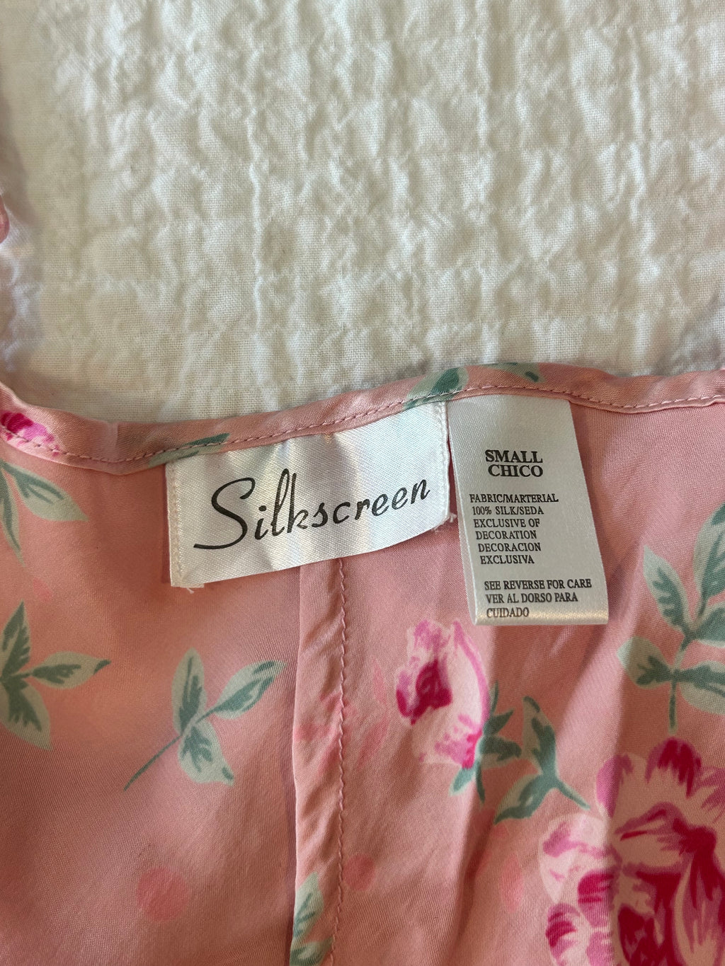 Floral 100% Silk Lace Top-S