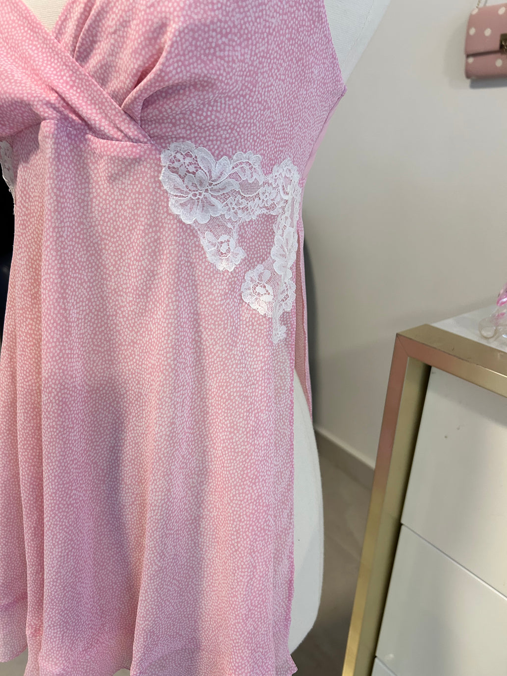 Pink Spotted Babydoll Cami Top-M