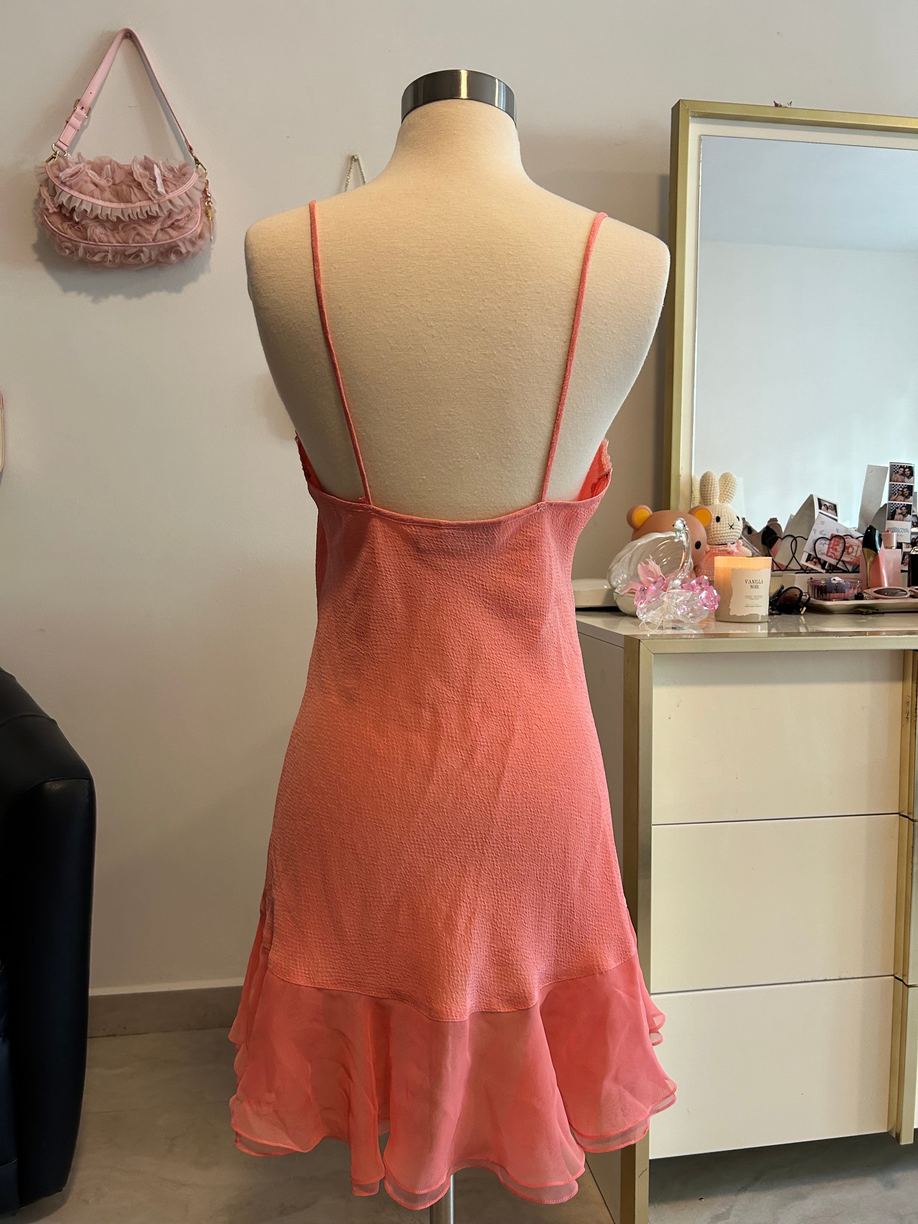 Gold Label Victorias Secret Coral Slip Dress-S