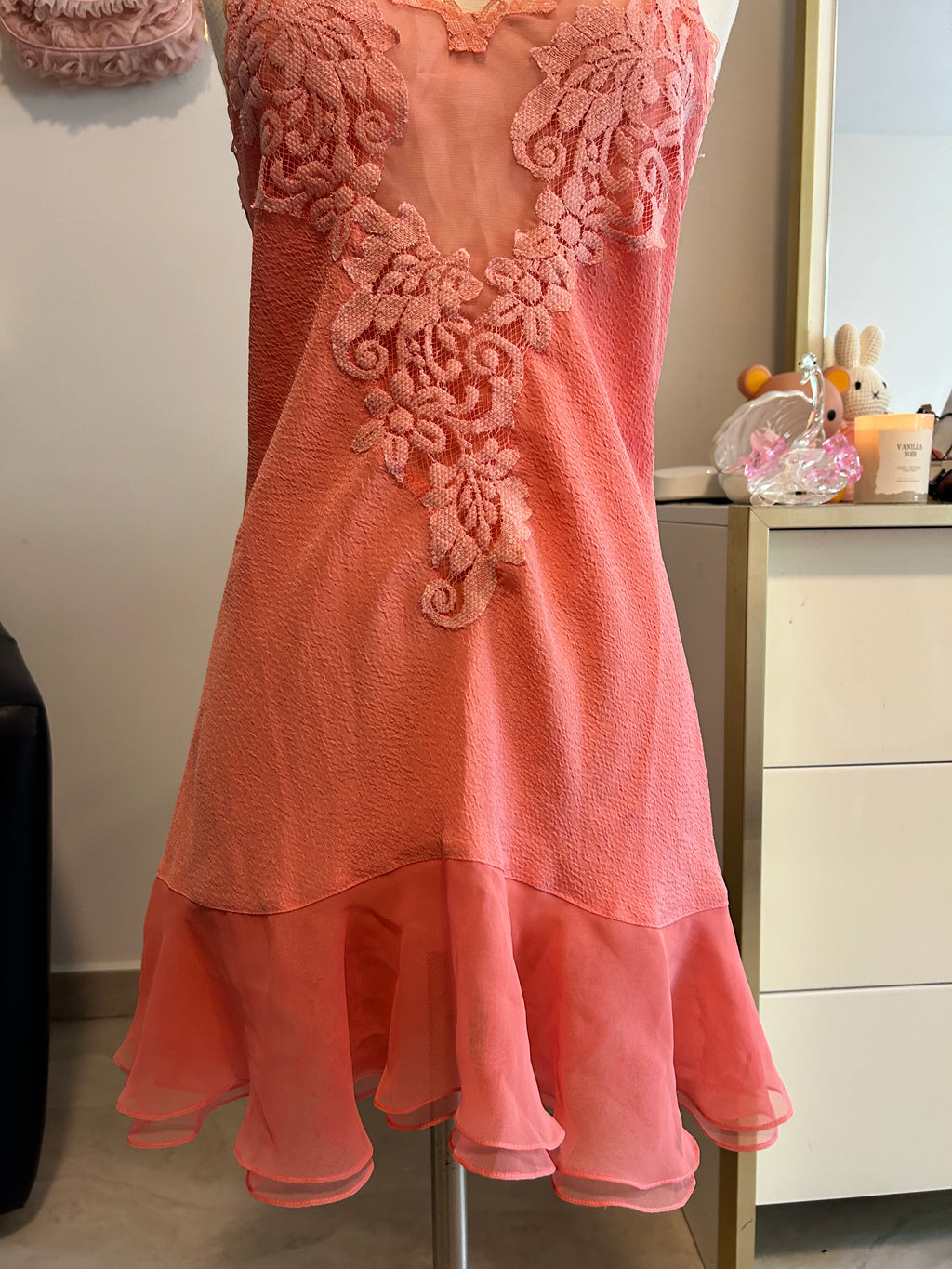 Gold Label Victorias Secret Coral Slip Dress-S
