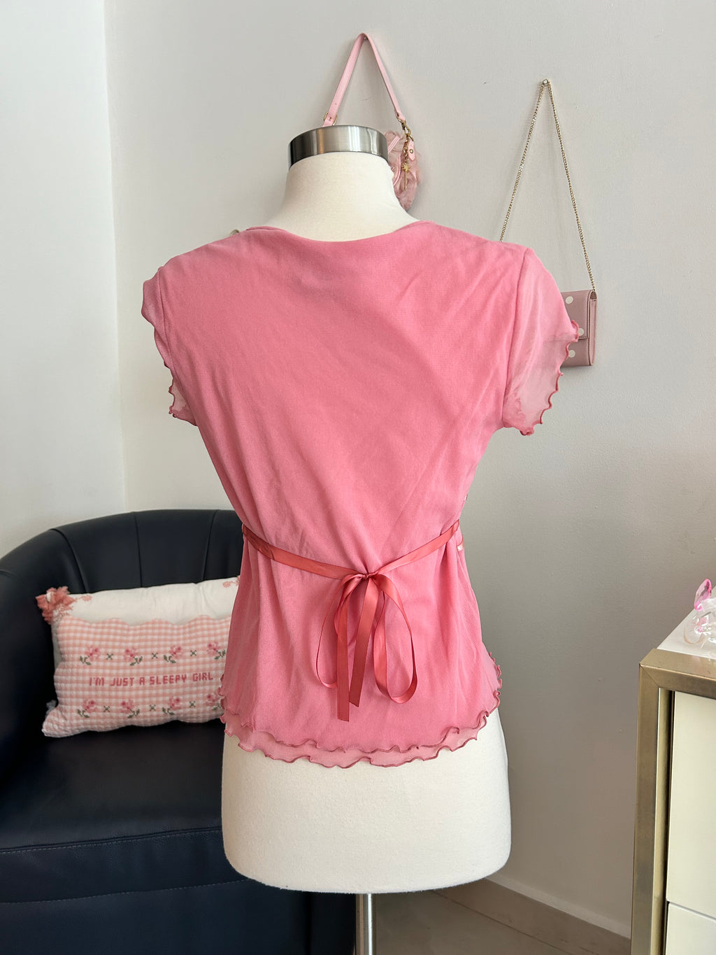 Y2K Tie Back Top-L