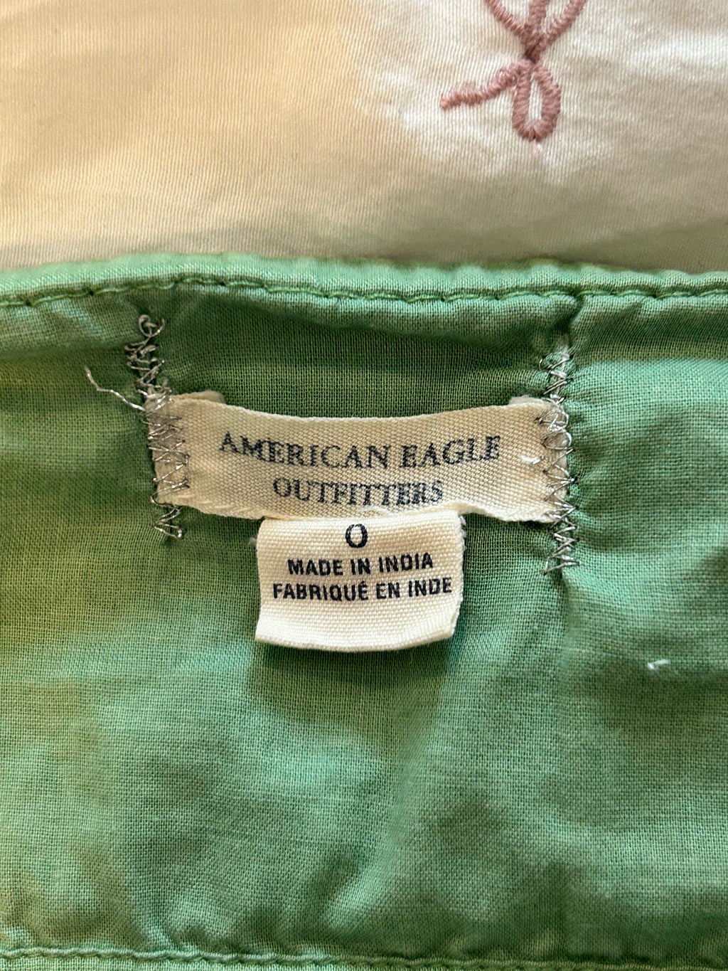 Y2k American Eagle Green Sequin Embroidered Top-0