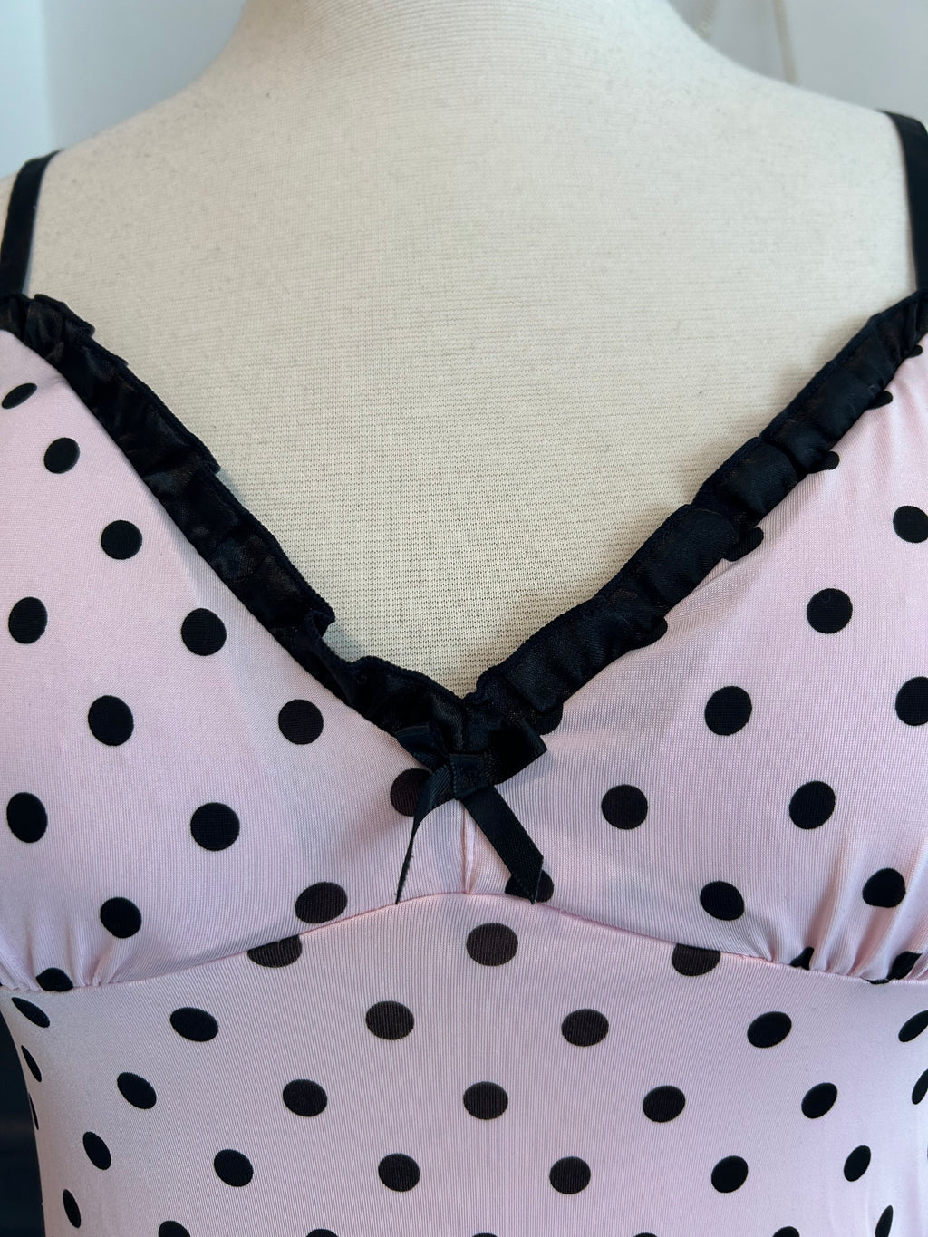 Jenni Intimates Pink Polka Dot Babydoll Dress-S