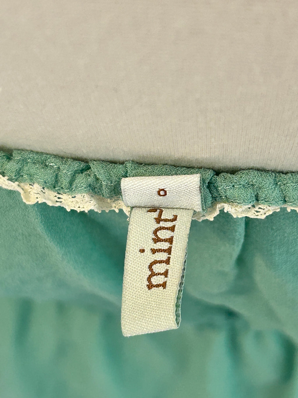 Mint Tie Waist Blouse With Beading and Embroidery-XS